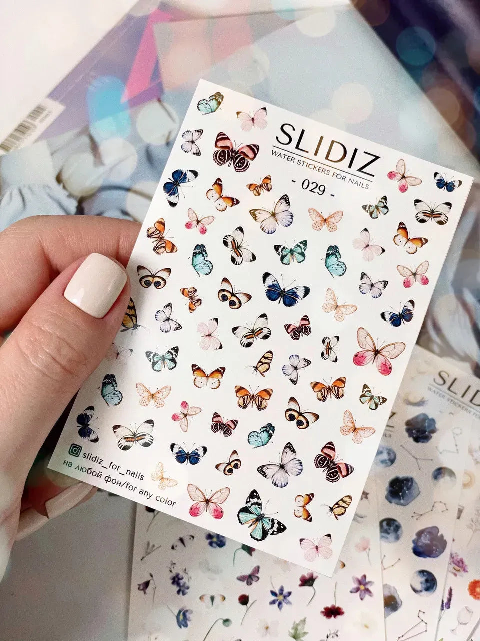 Nail slider decals on any background 029