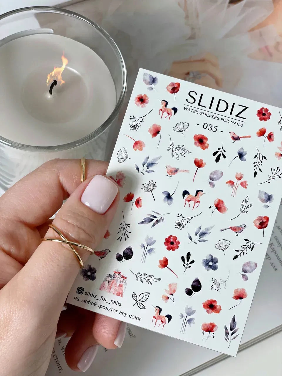 Nail slider decals on any background 035