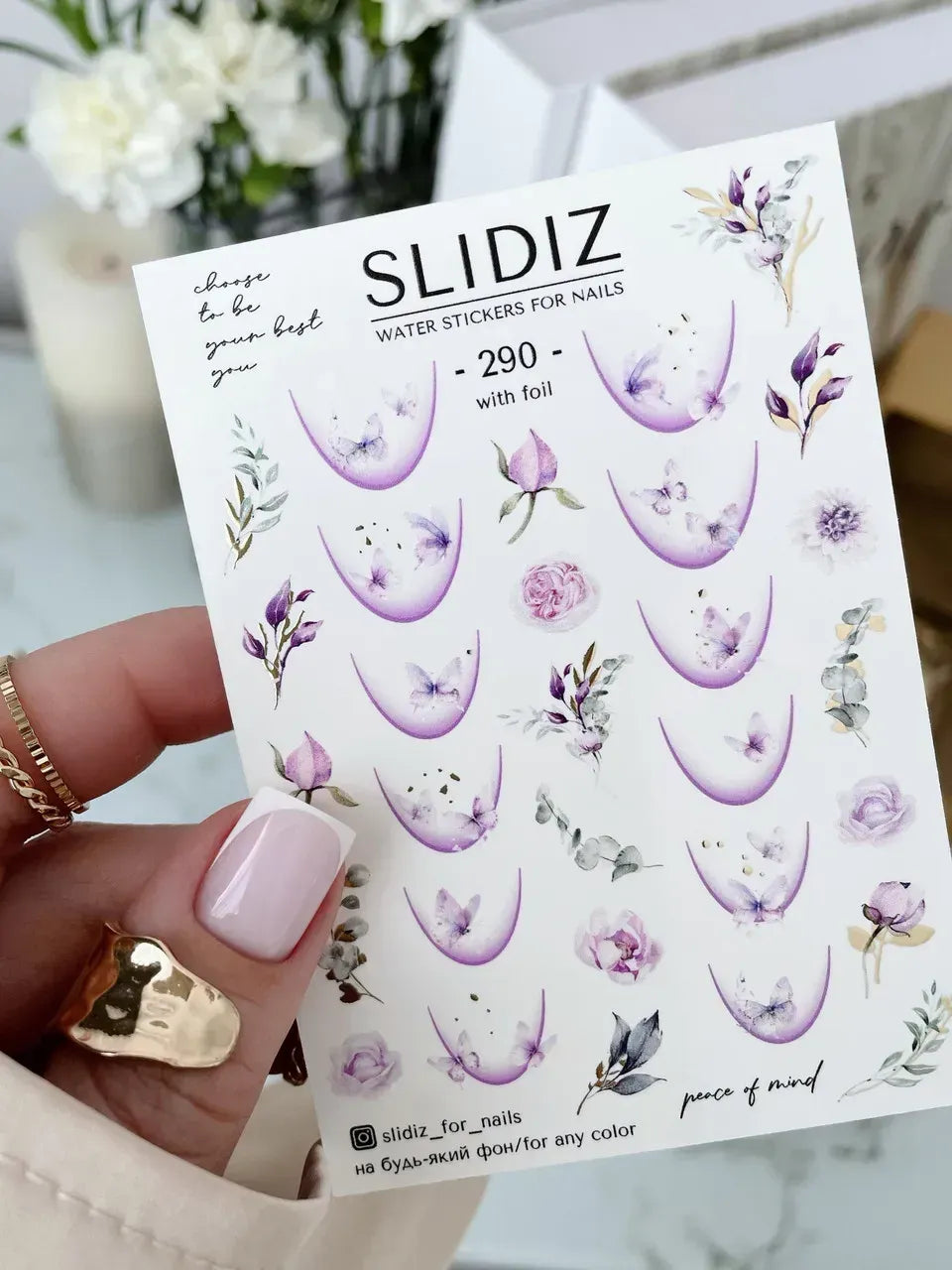 Foil Nail slider decals on any background 290
