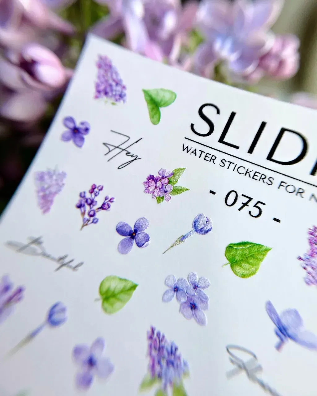 Nail slider decals on any background 075