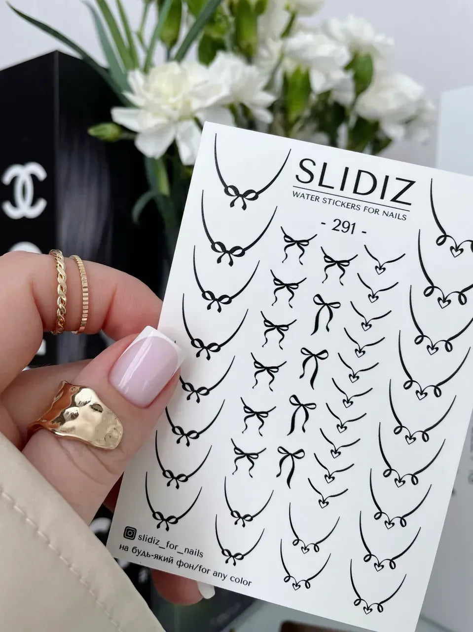 Nail slider decals on any background 291