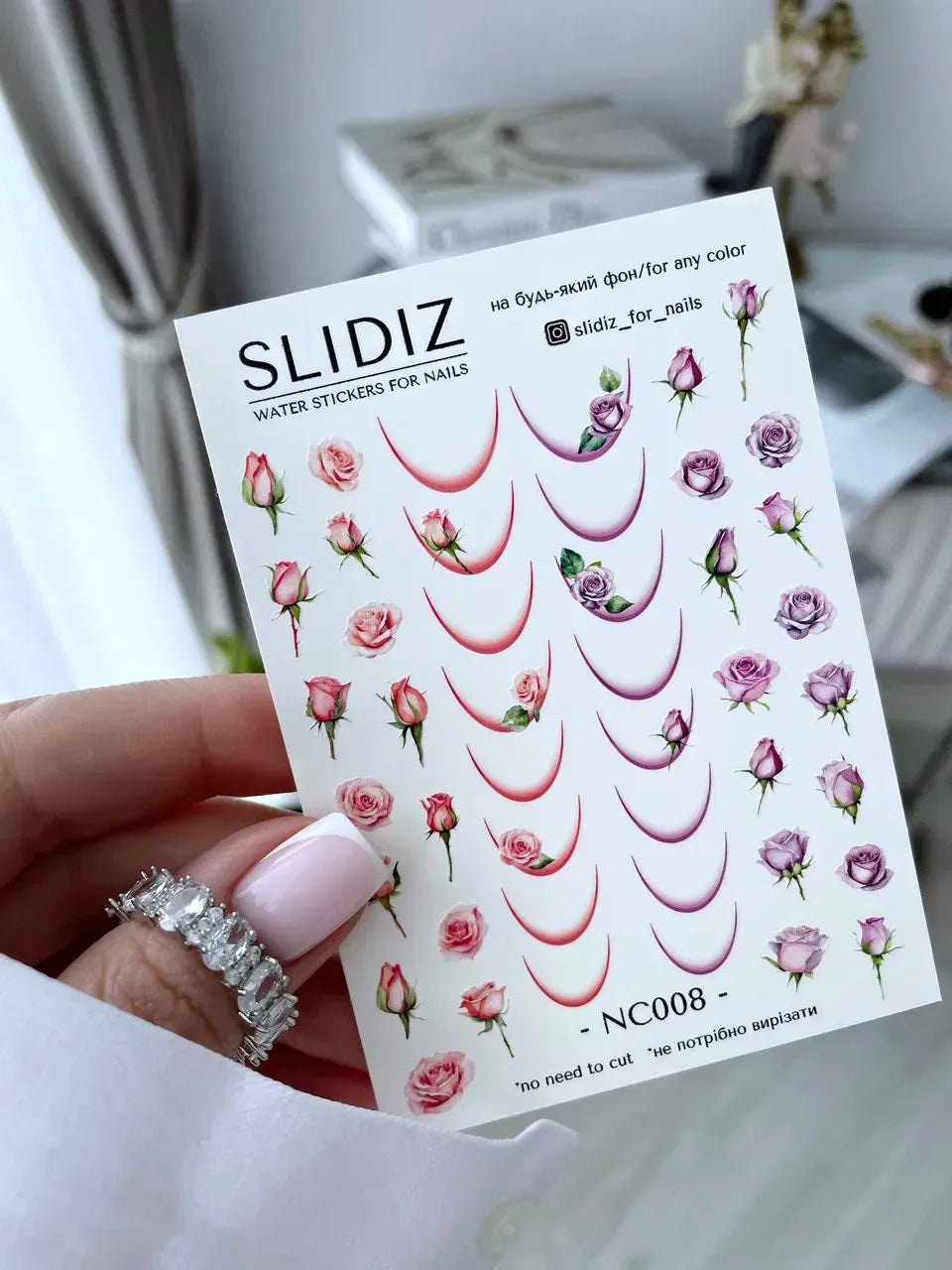 Nail slider decals with no excess film NC008