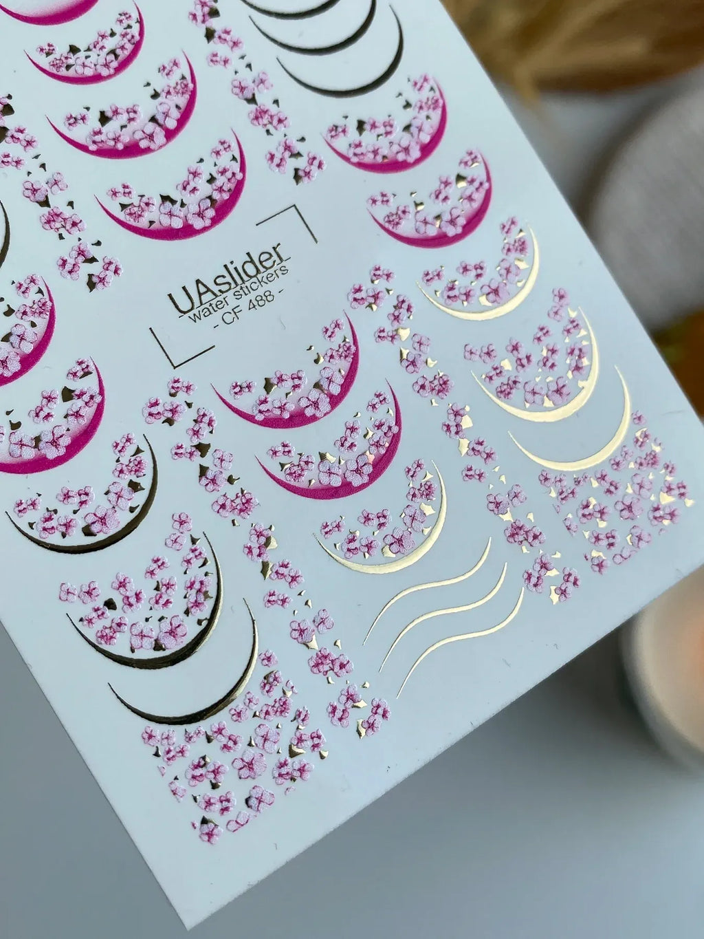 Foil Nail slider decals on any background CF_488