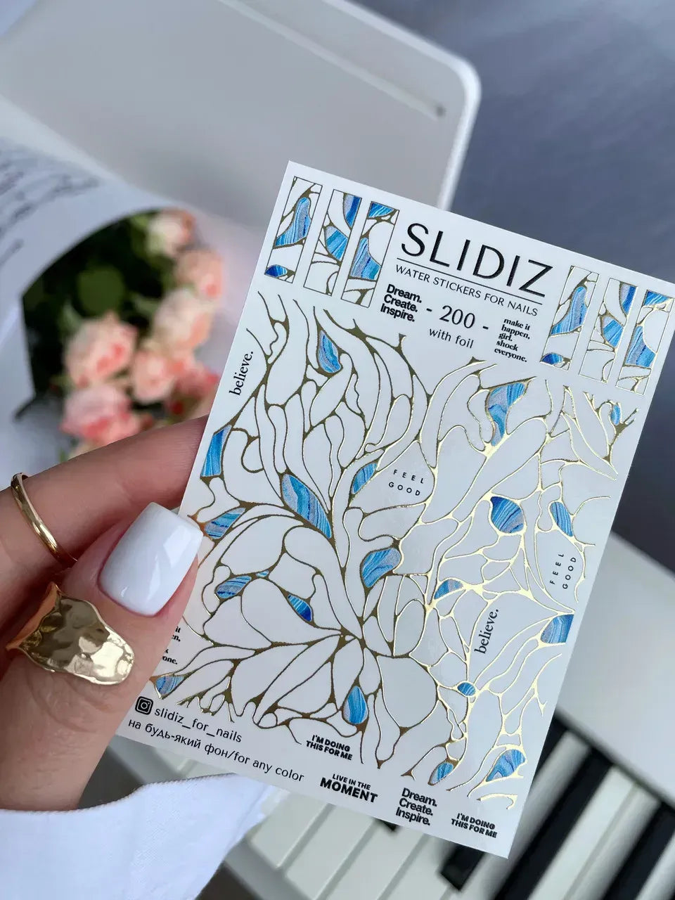 Foil Nail slider decals on any background 200