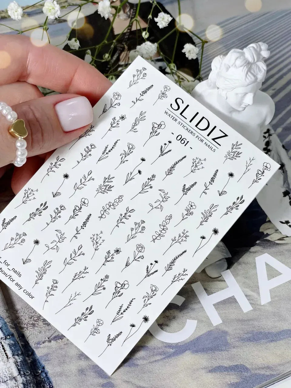 Nail slider decals on any background 061