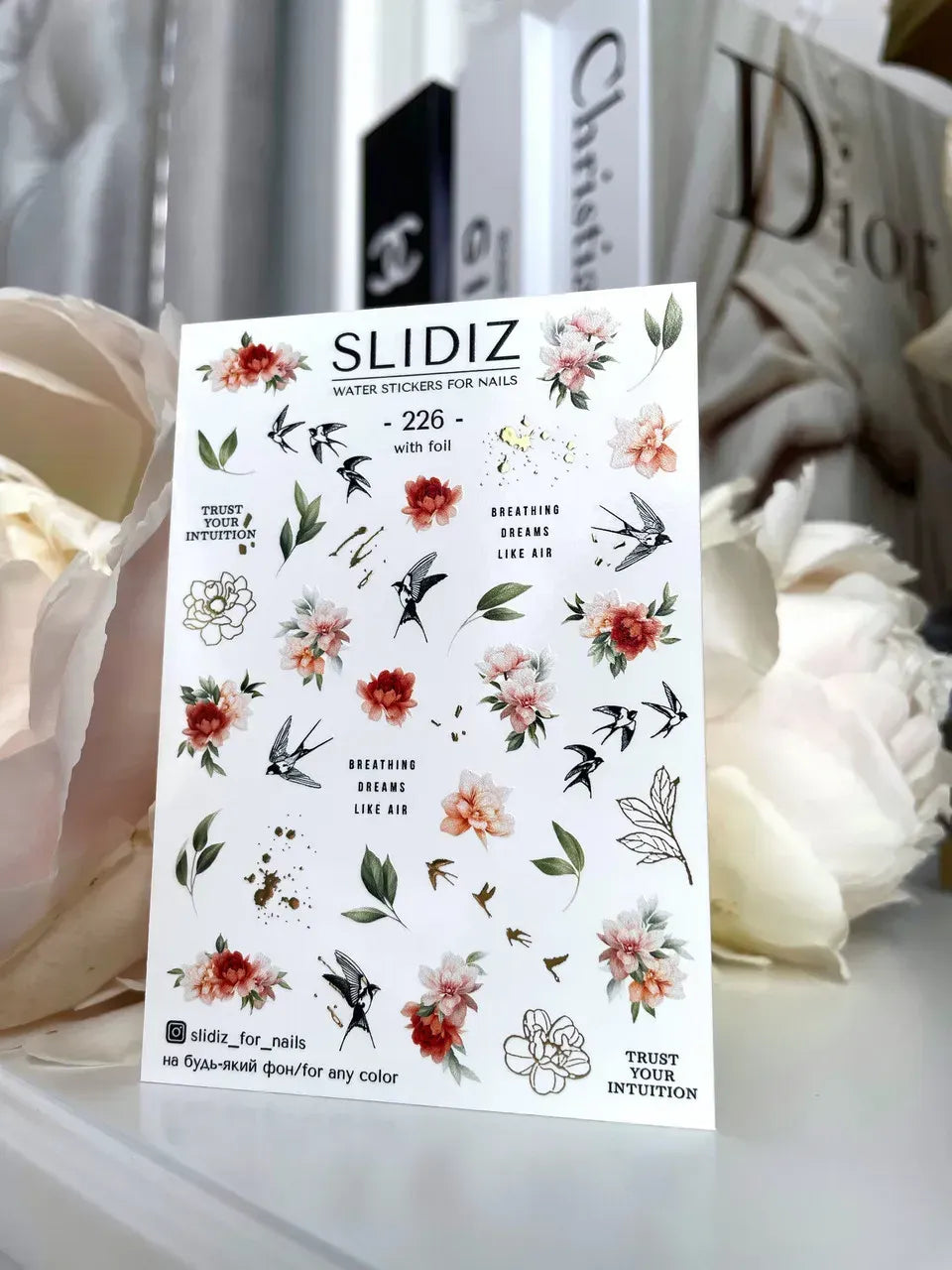 Foil Nail slider decals on any background 226