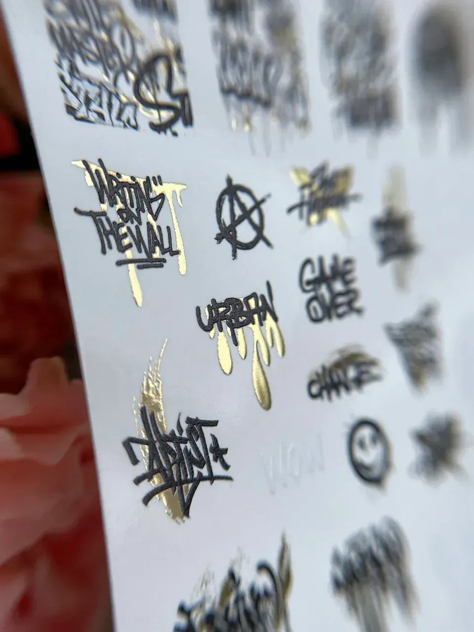 Foil Nail slider decals on any background 199