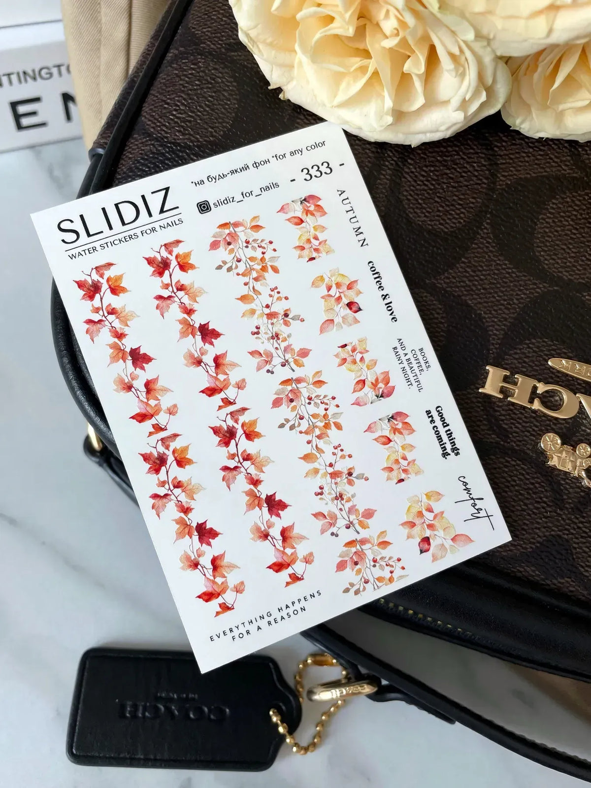 Nail slider decals on any background 333