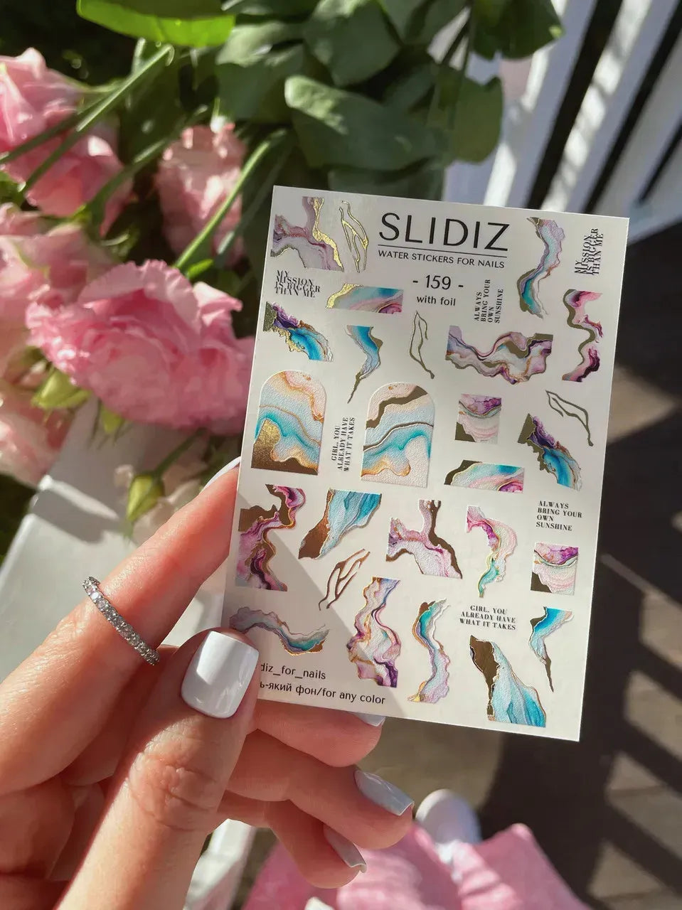 Foil Nail slider decals on any background 159