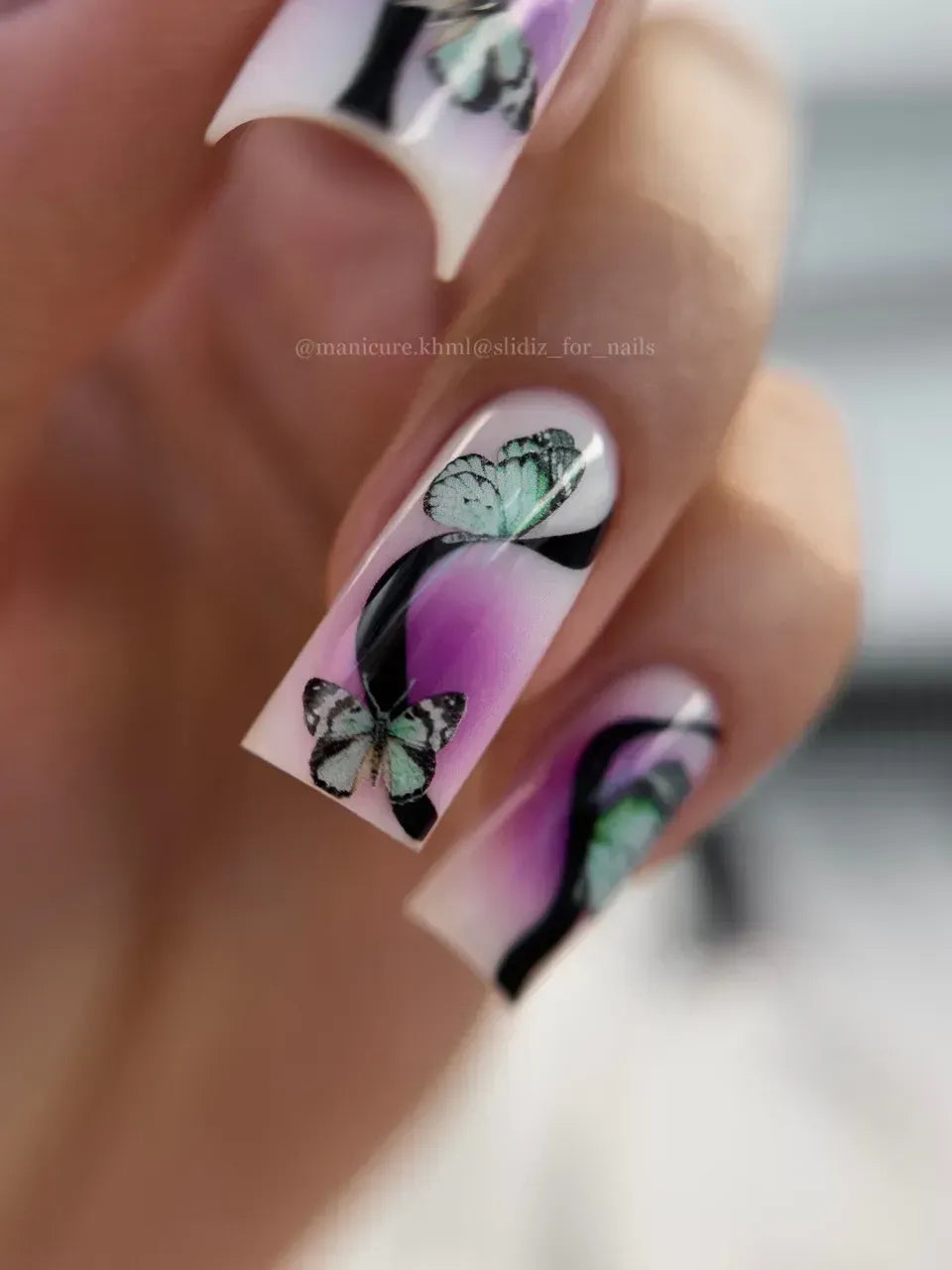Nail slider decals on any background 029