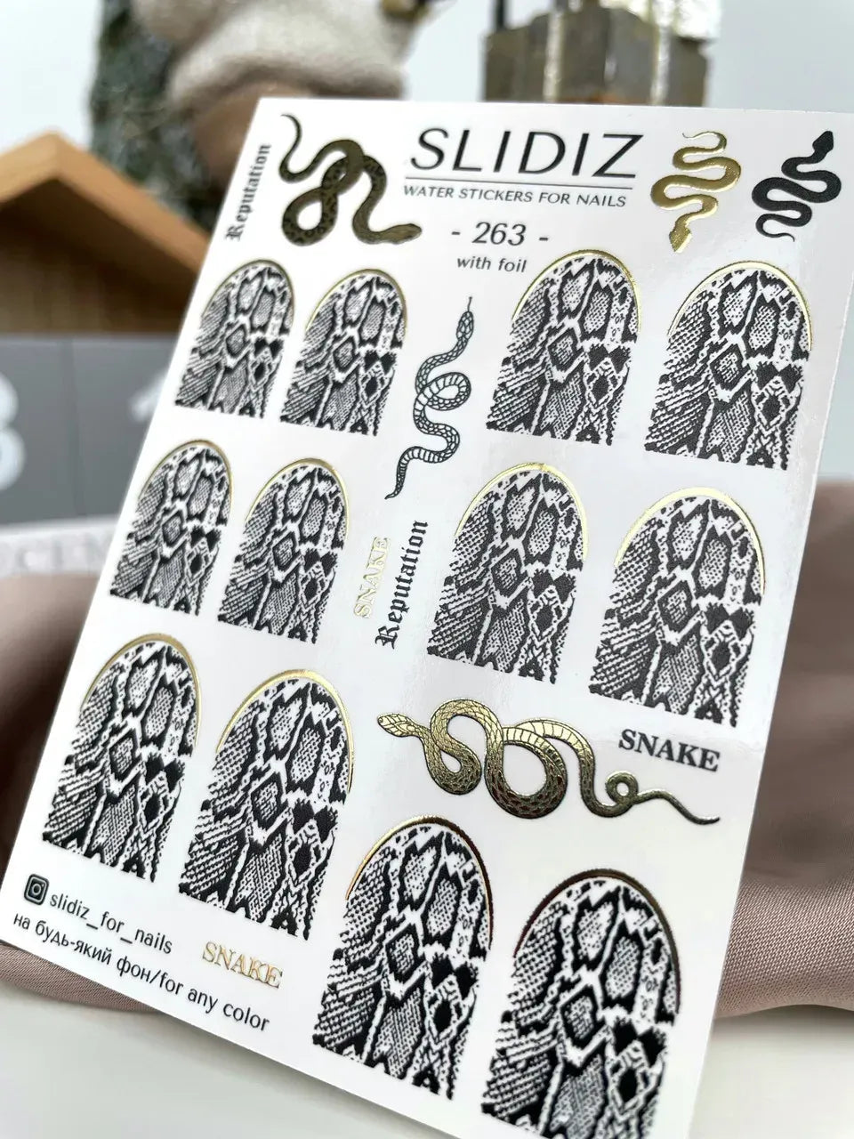 Foil Nail slider decals on any background 263