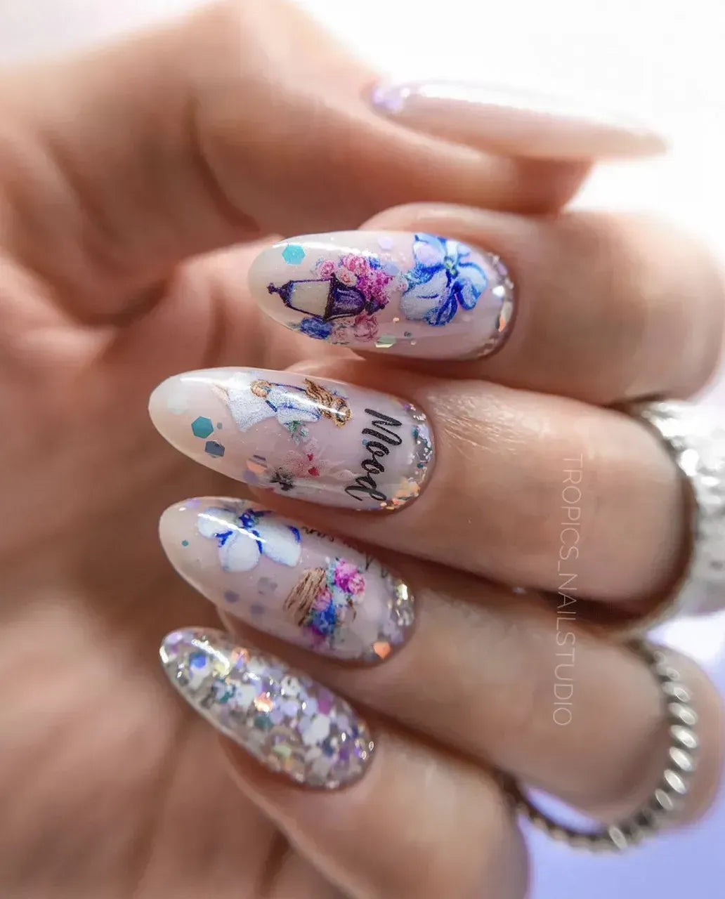 Nail slider decals on any background 036