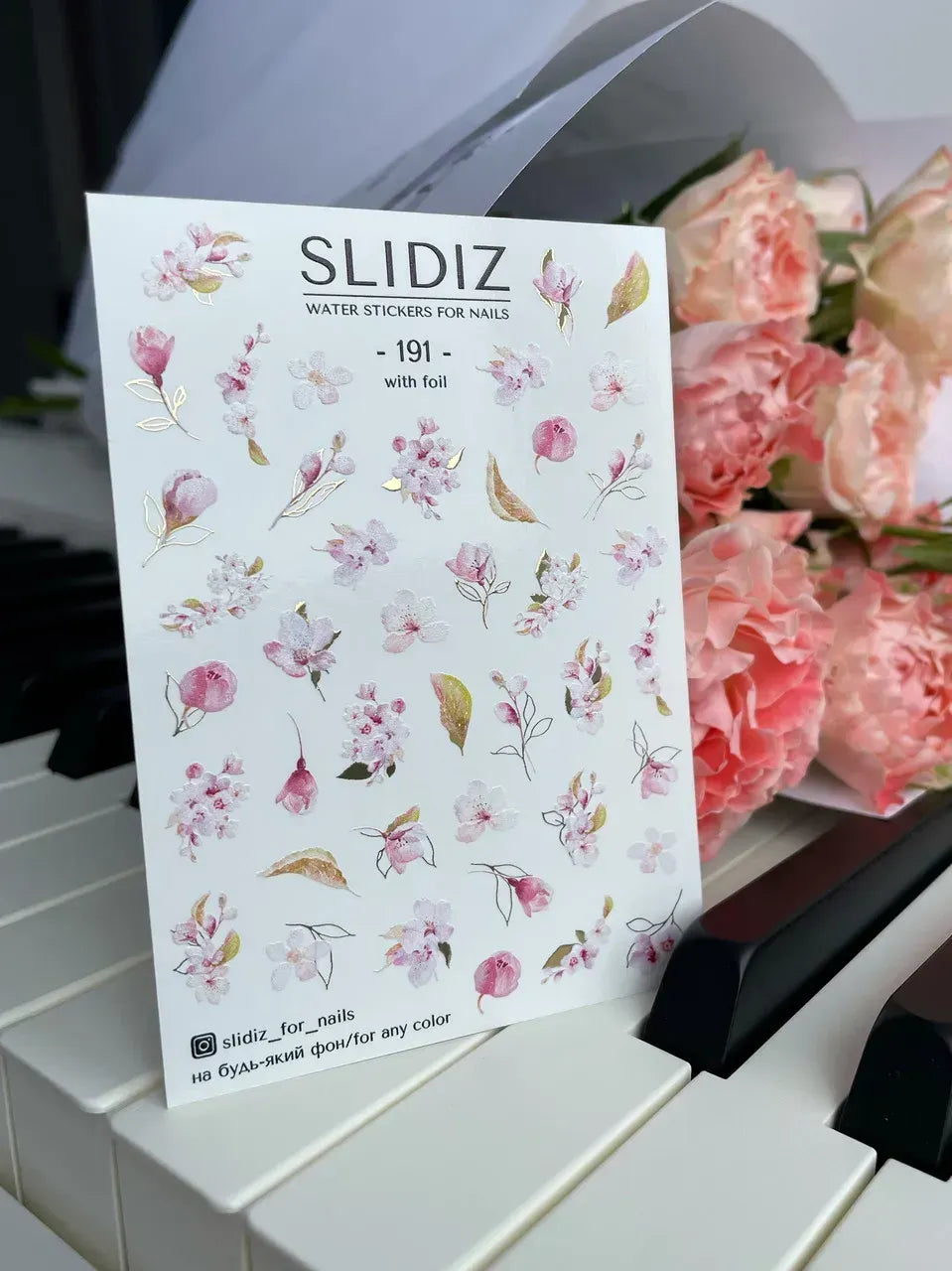Foil Nail slider decals on any background 191