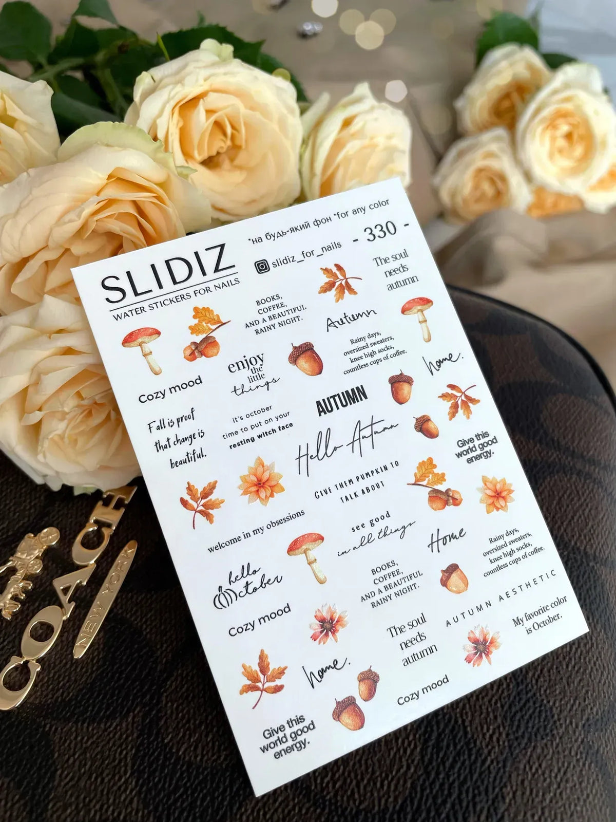 Nail slider decals on any background 330