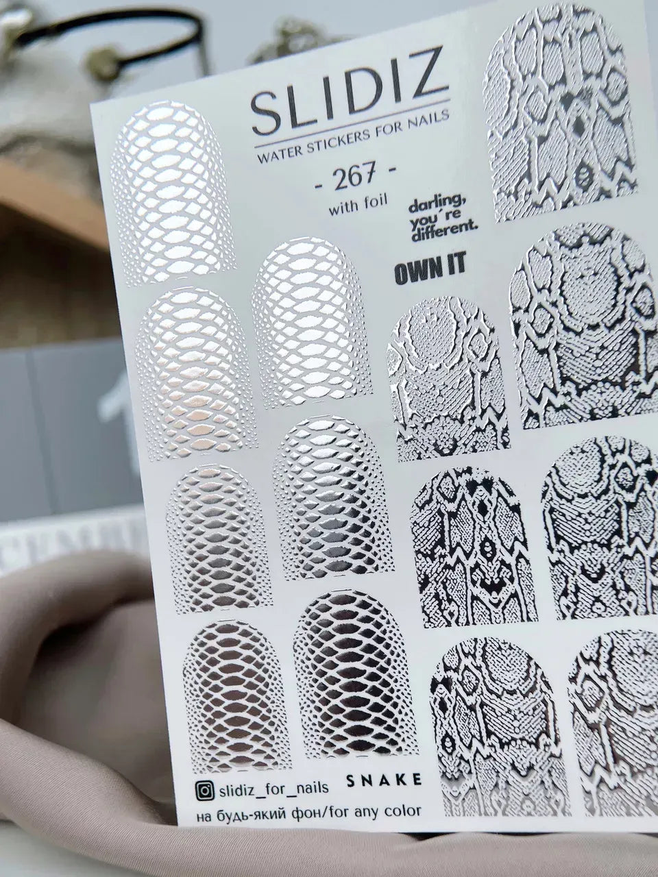 Foil Nail slider decals on any background 267