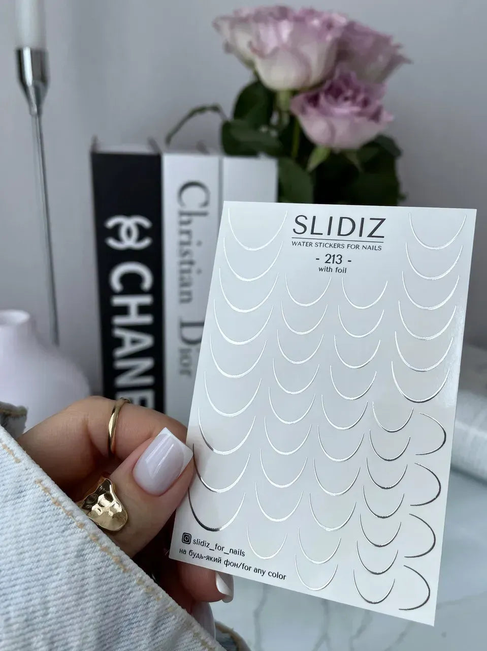 Foil Nail slider decals on any background 213
