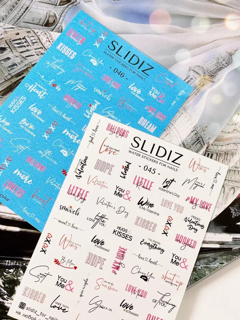 Nail slider decals on any background 045