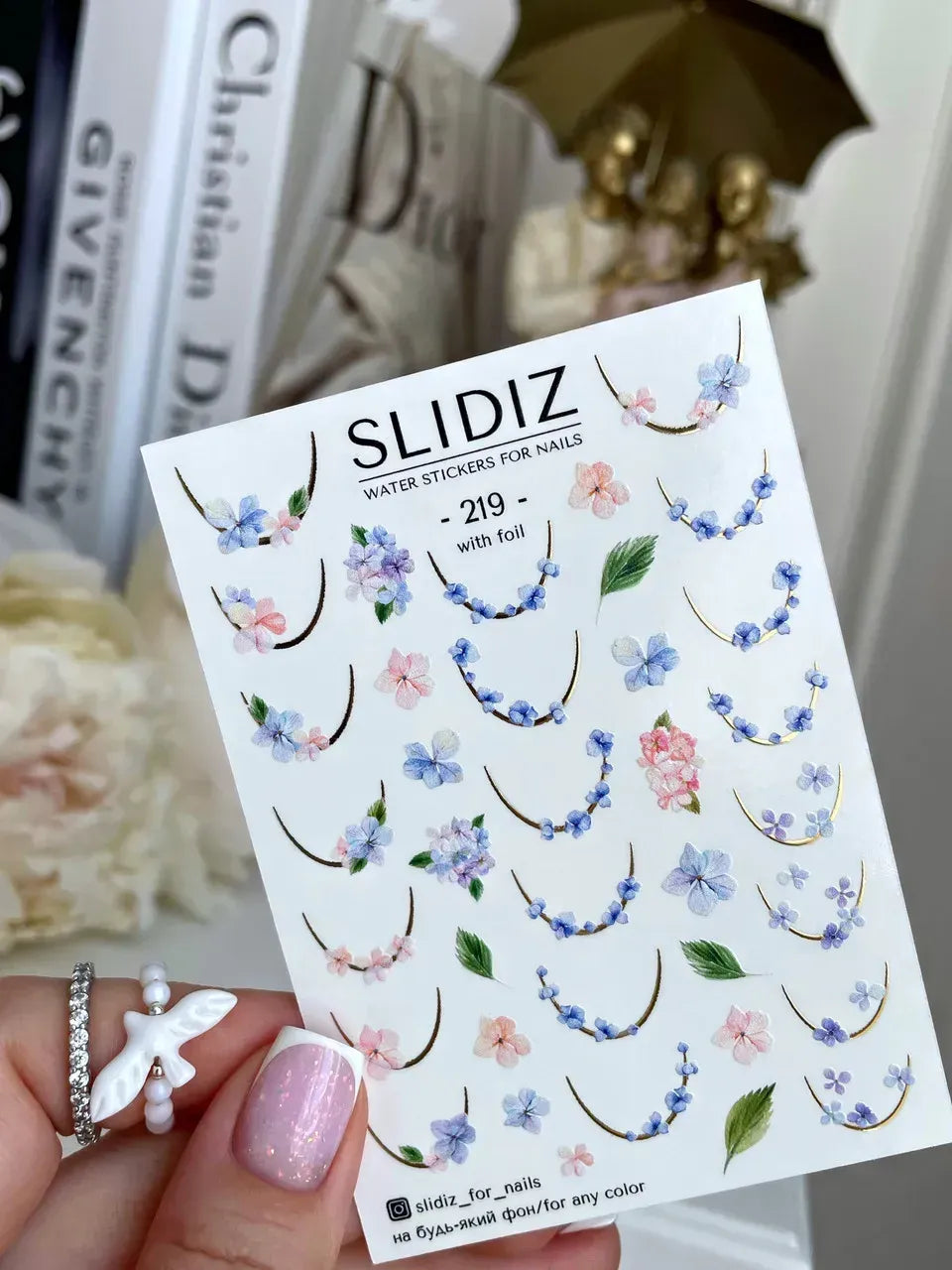 Foil Nail slider decals on any background 219