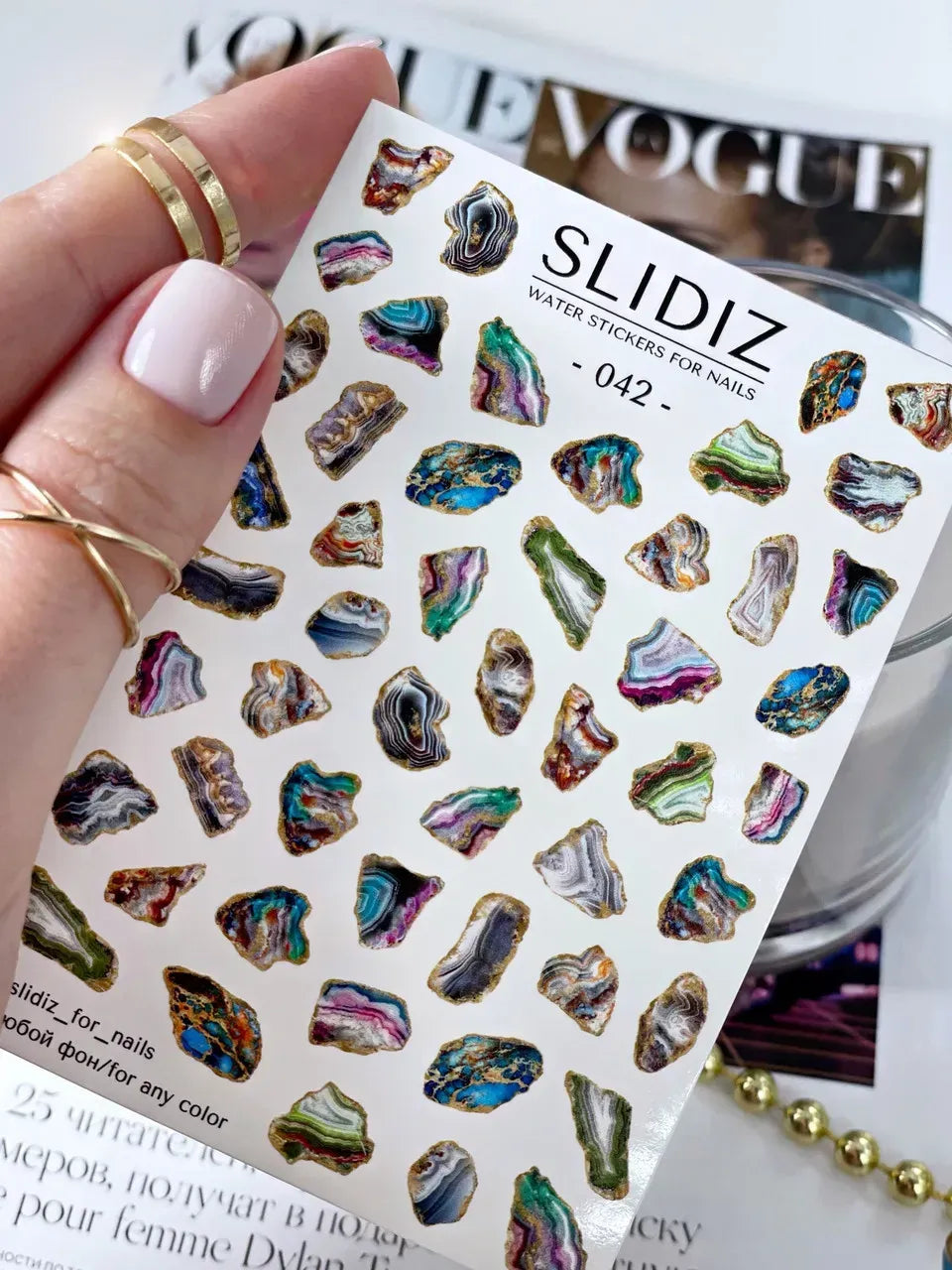 Nail slider decals on any background 042