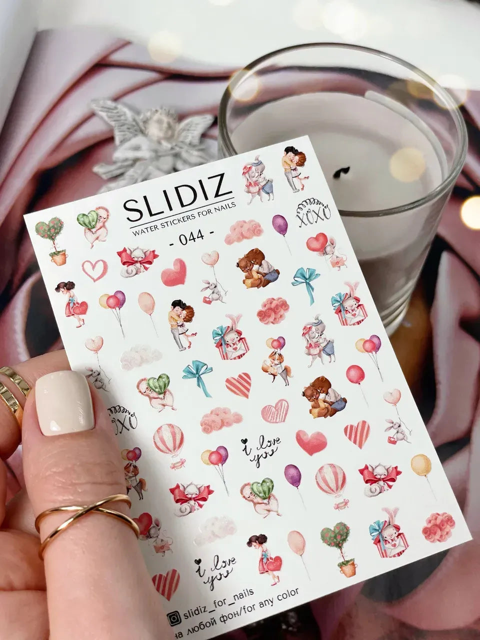 Nail slider decals on any background 044