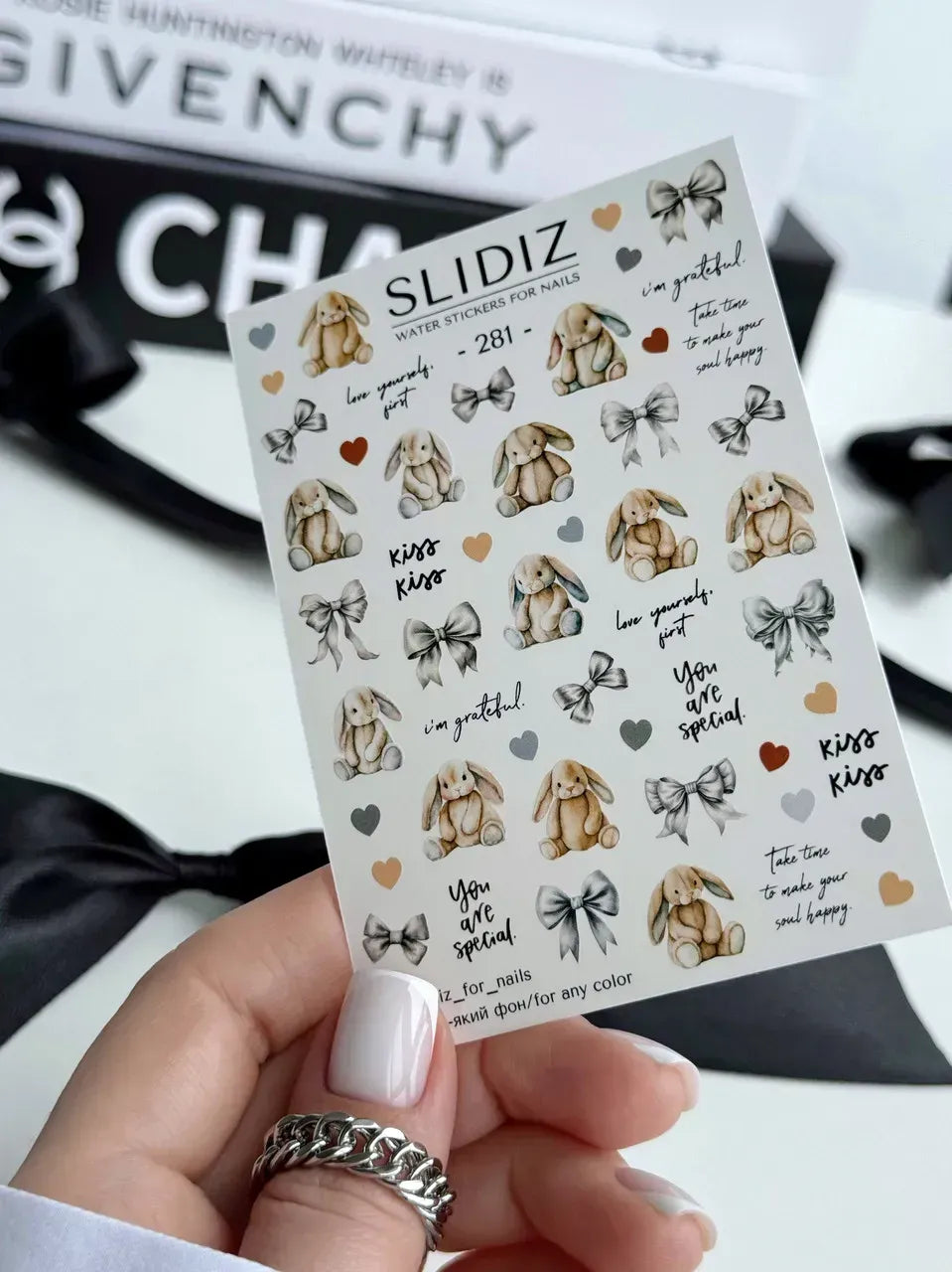 Nail slider decals on any background 281