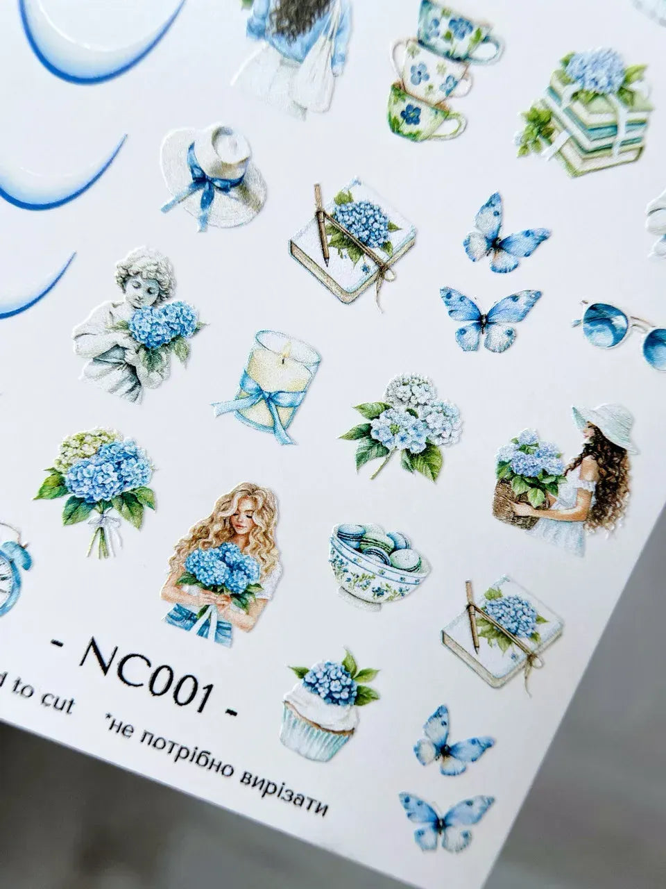 Nail slider decals with no excess film NC001