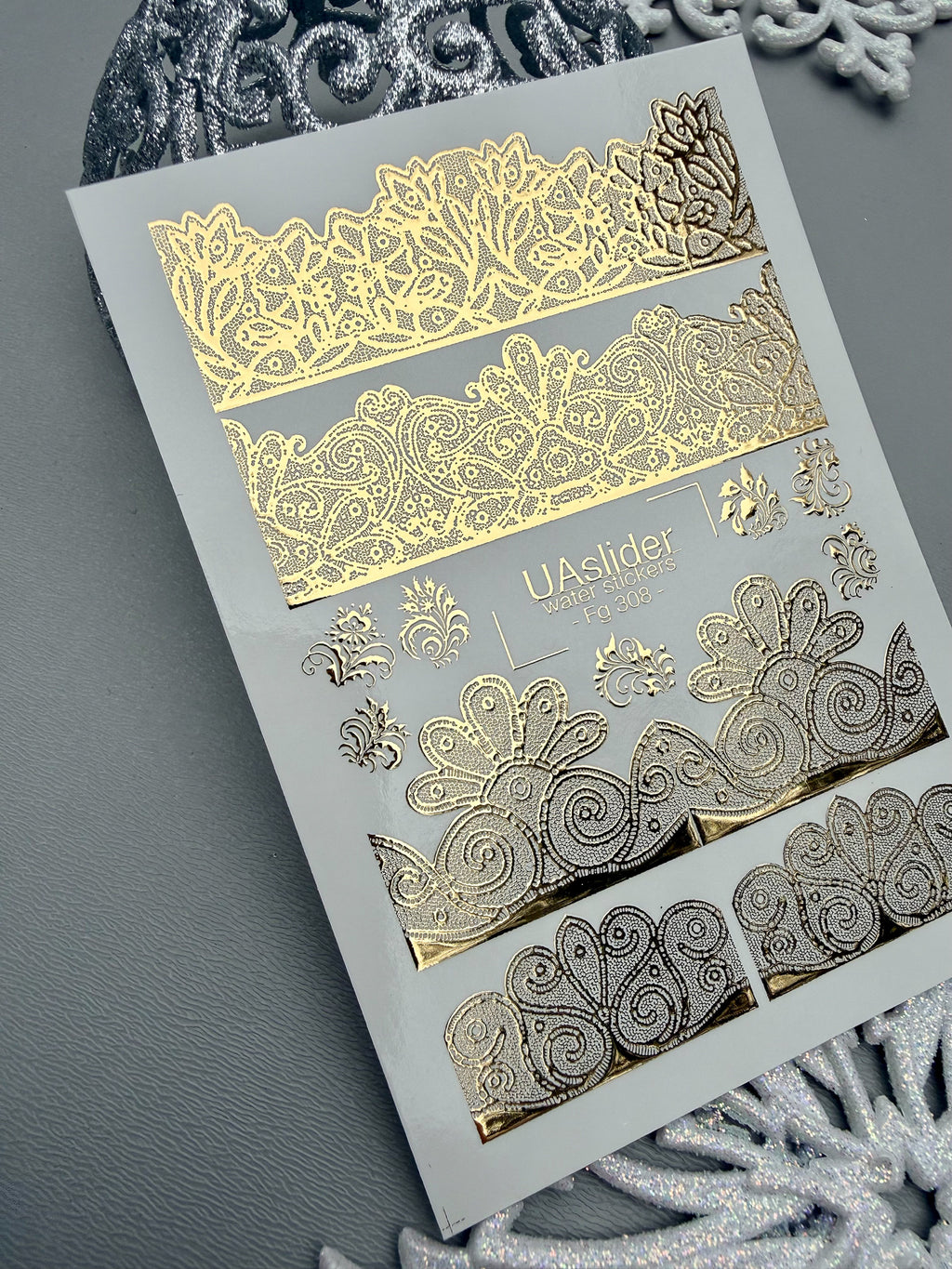 Foil Nail slider decals on any background Fg_308