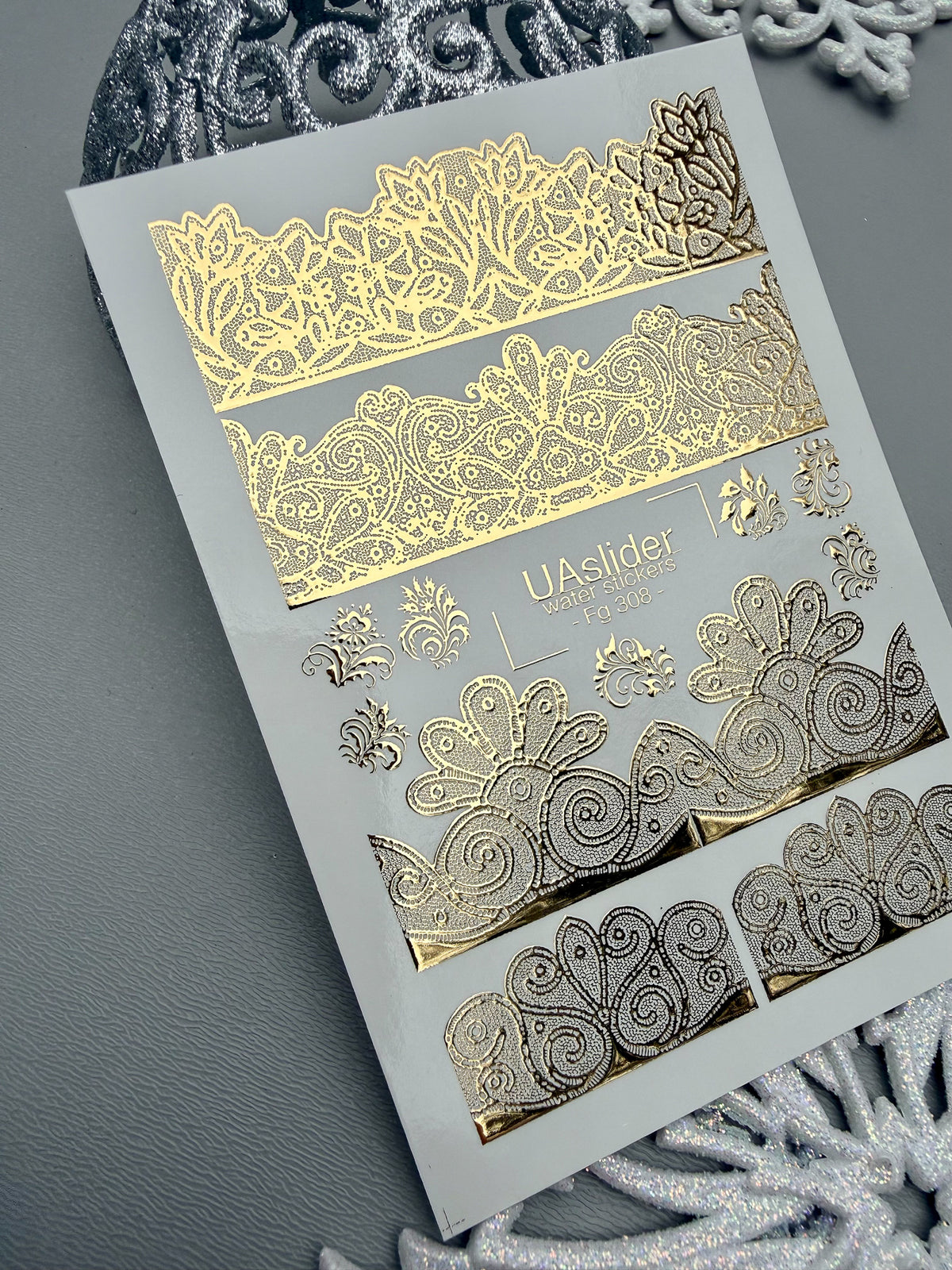 Foil Nail slider decals on any background Fg_308
