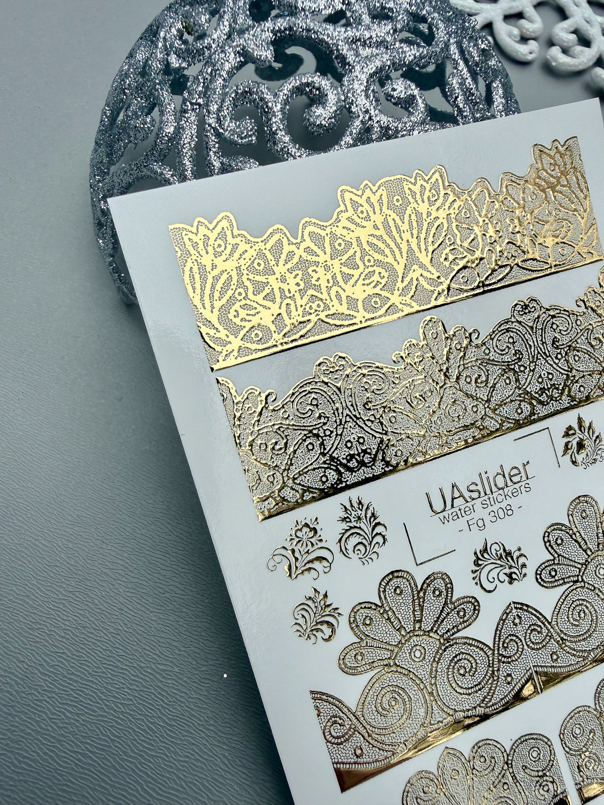 Foil Nail slider decals on any background Fg_308
