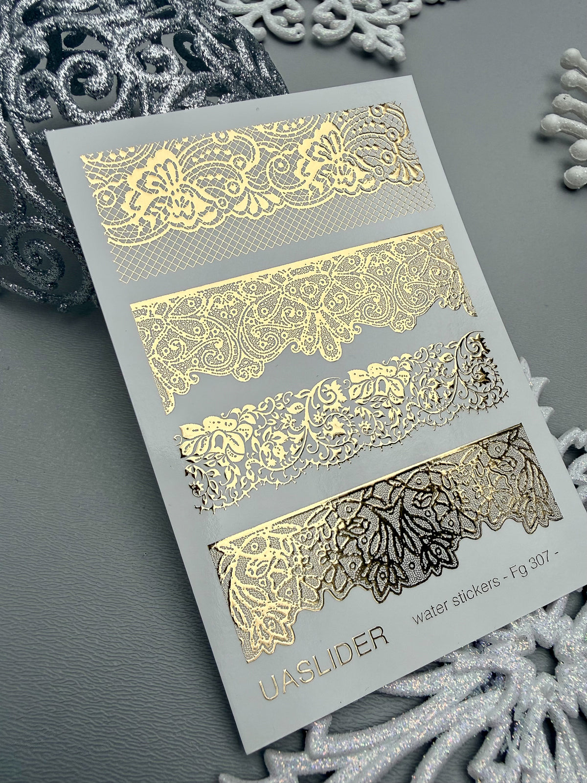 Foil Nail slider decals on any background Fg_307