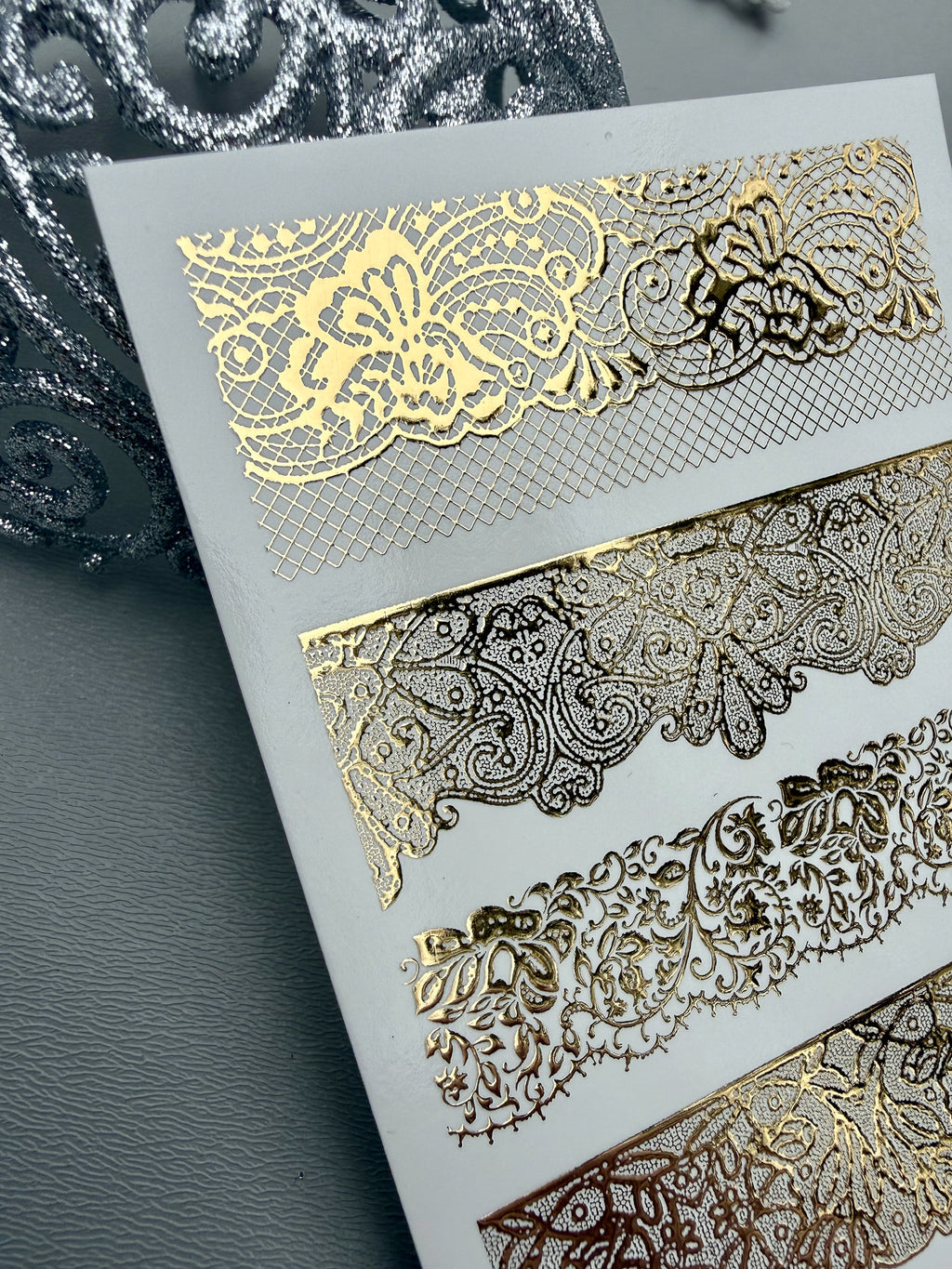 Foil Nail slider decals on any background Fg_307