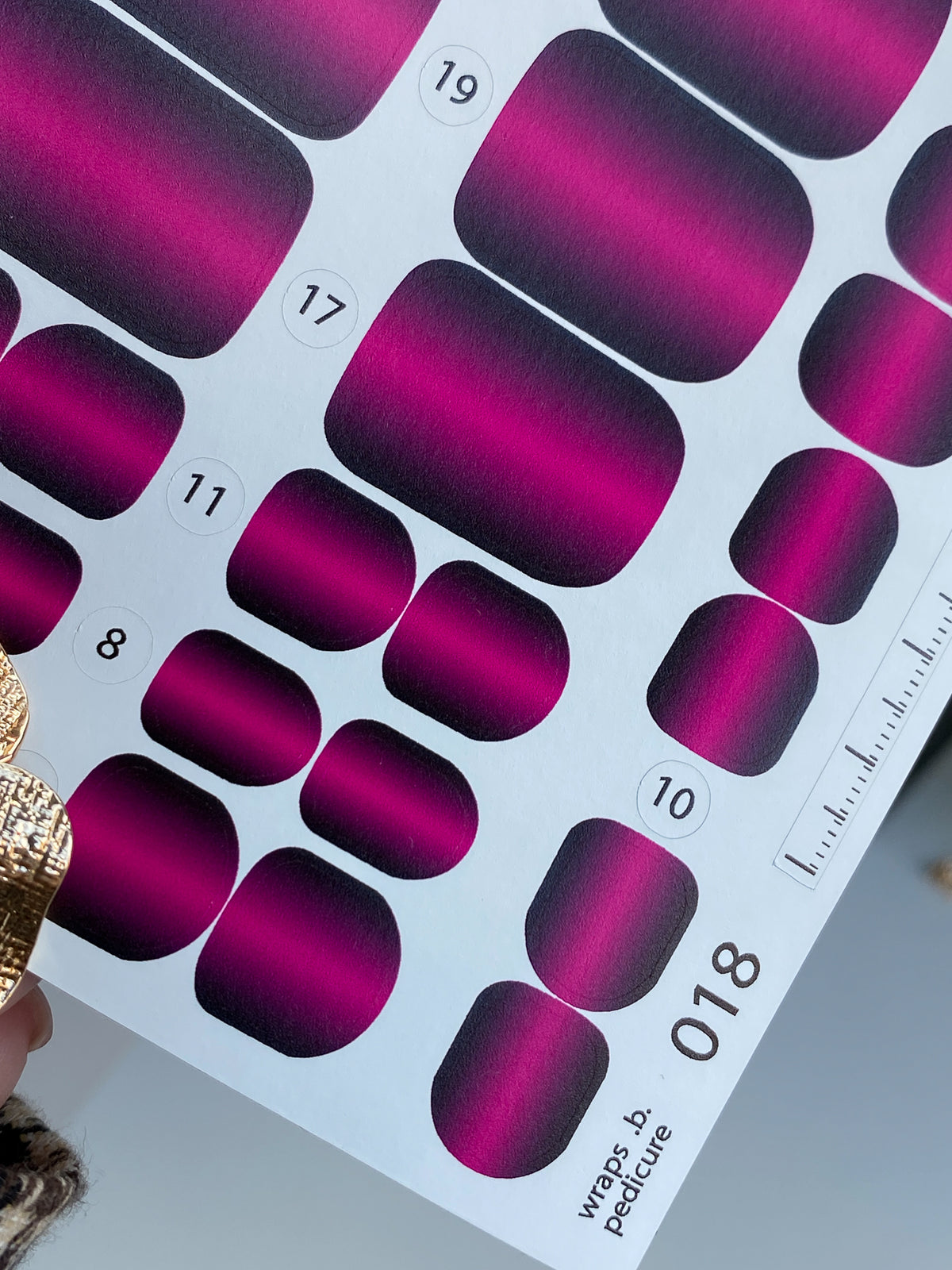 Pedicure nail wrap films wnb 018