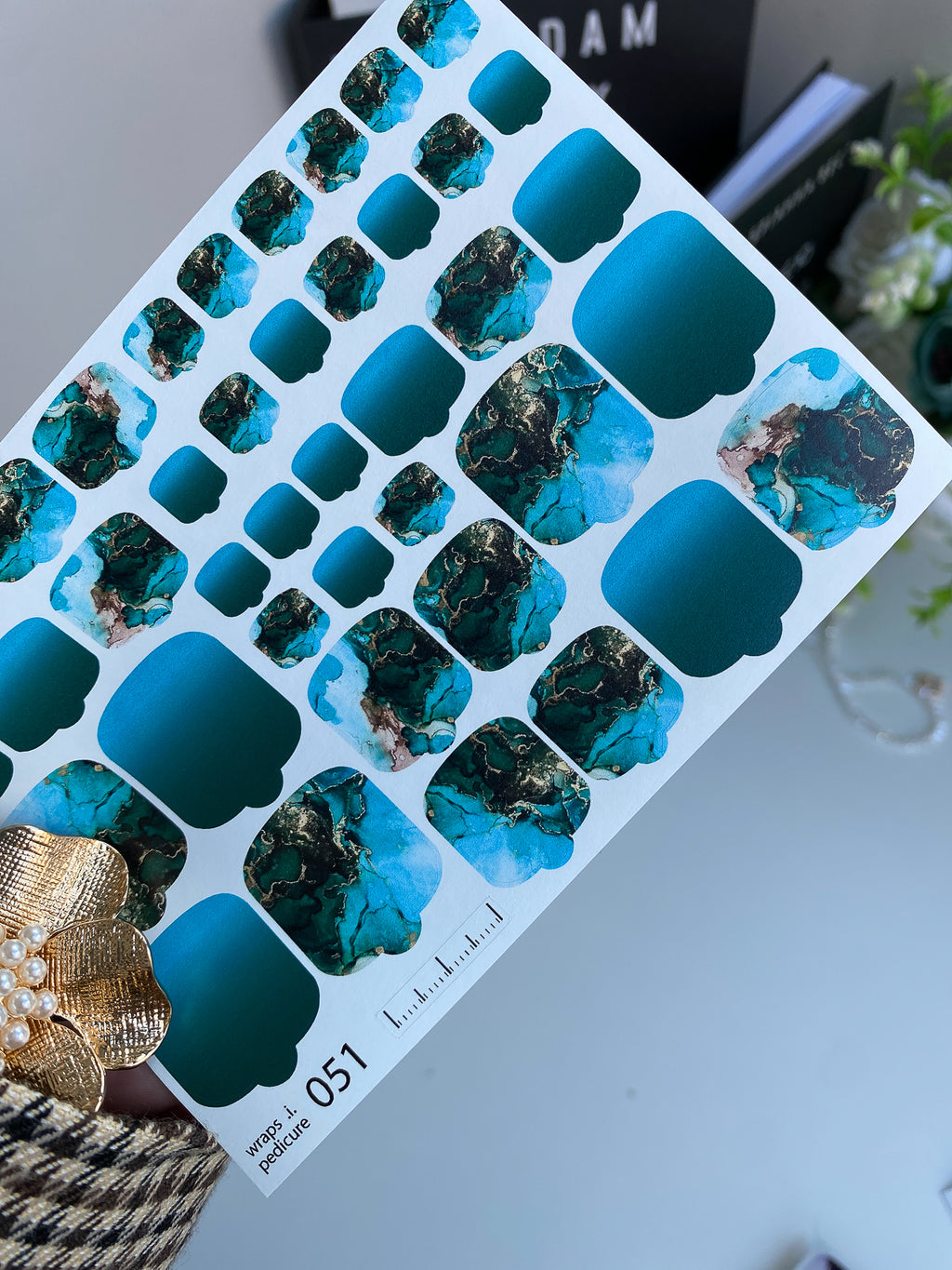 Pedicure nail wrap films wnb 051
