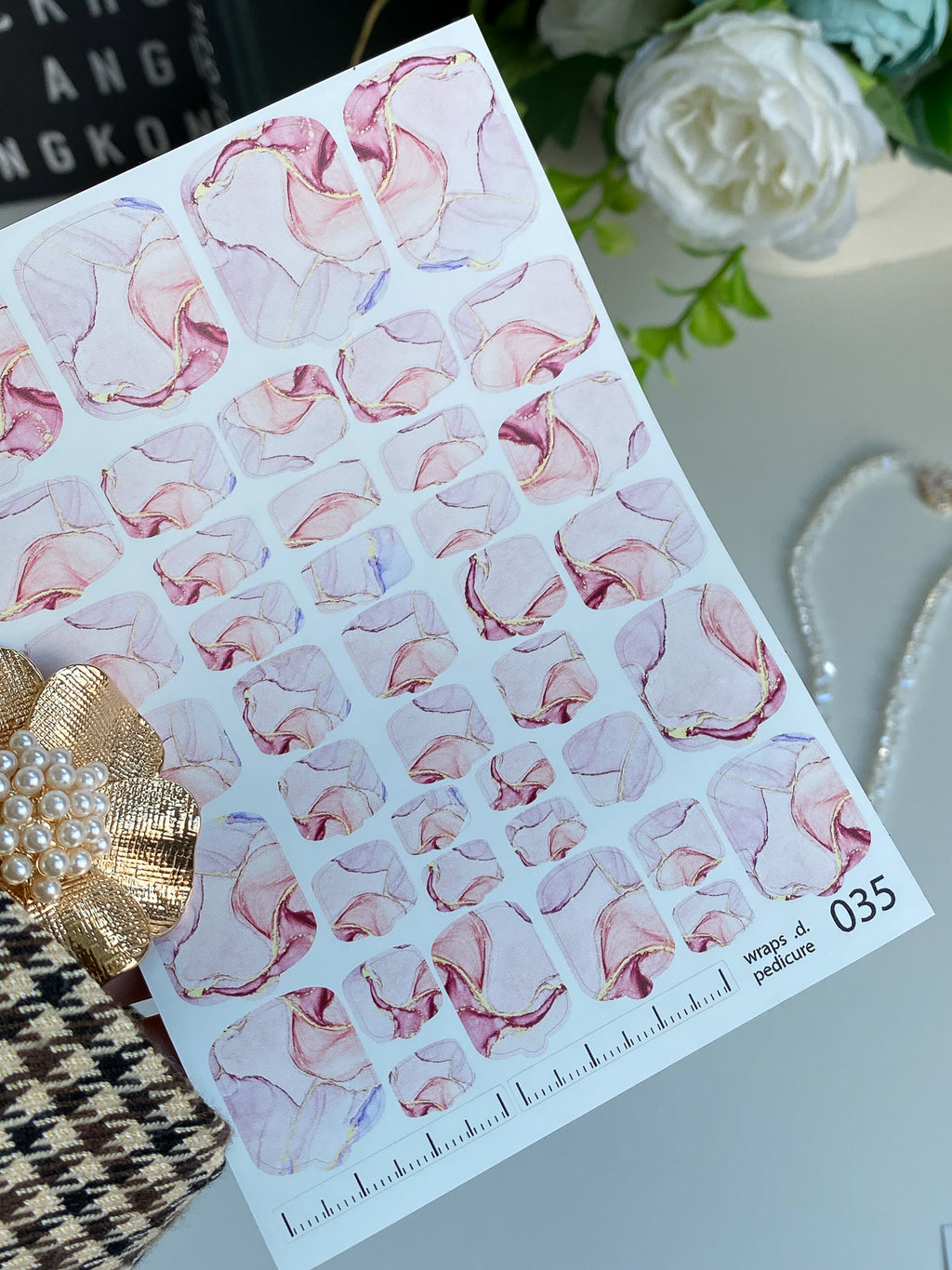 Pedicure nail wrap films wnb 035