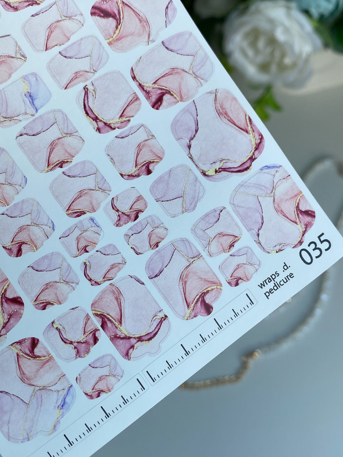 Pedicure nail wrap films wnb 035