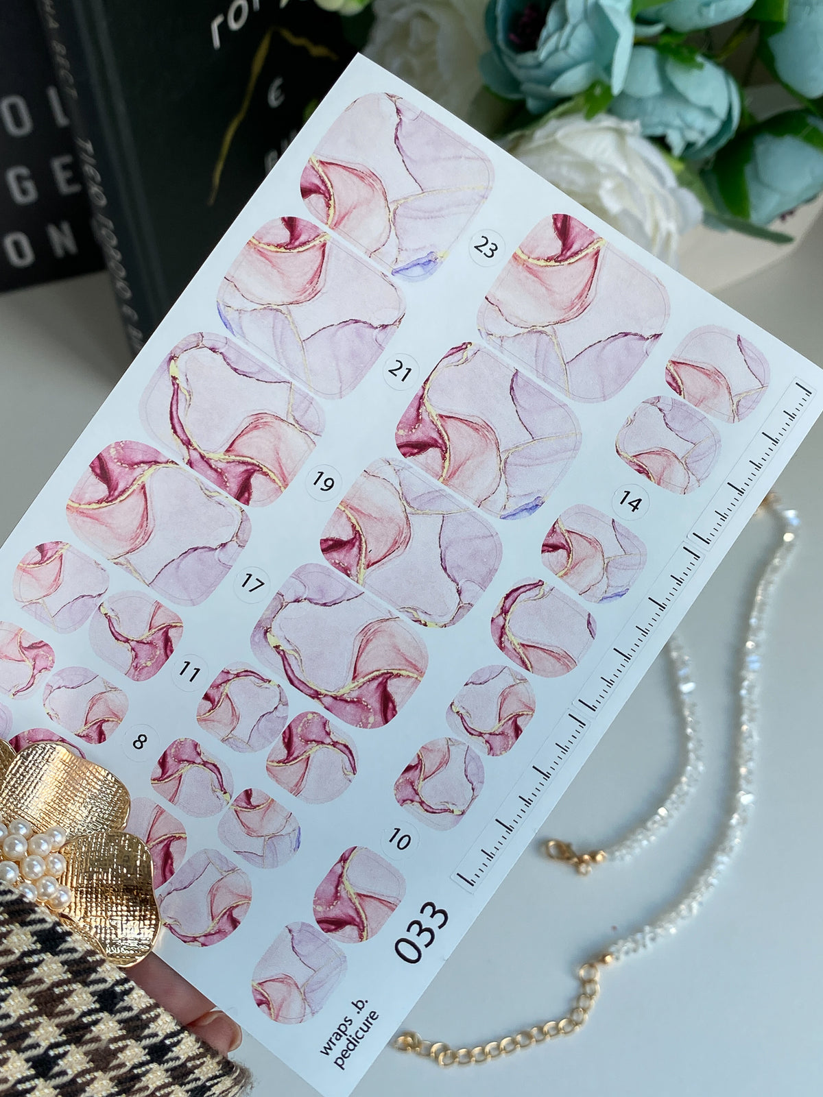 Pedicure nail wrap films wnb 033