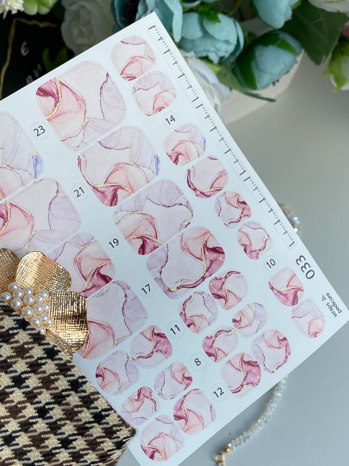 Pedicure nail wrap films wnb 033