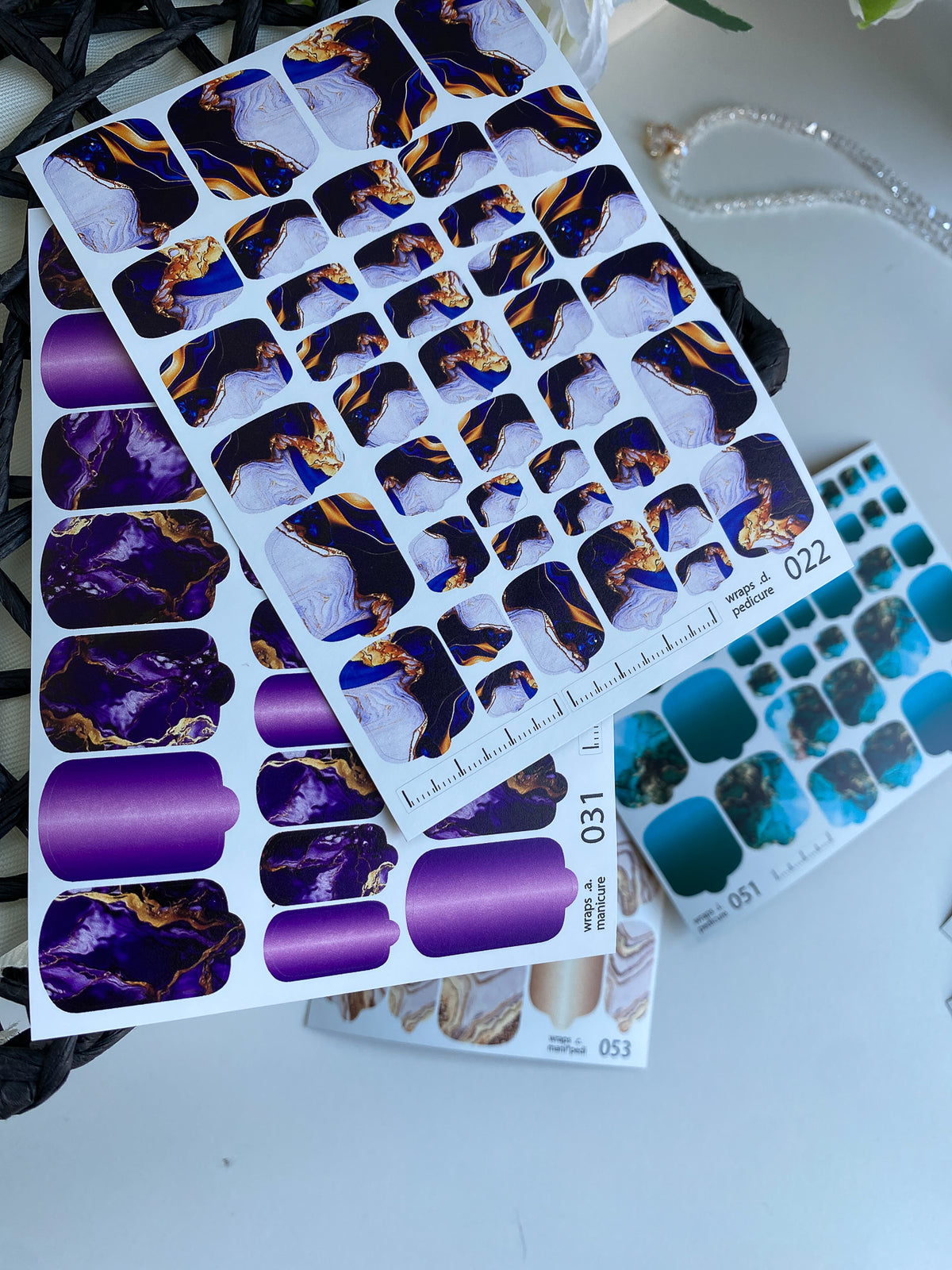 Pedicure nail wrap films wnb 022