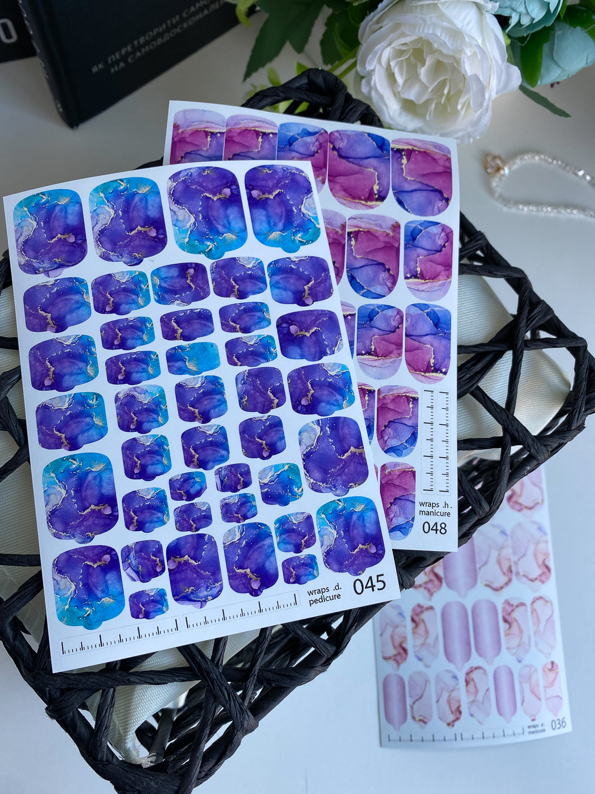 Pedicure nail wrap films wnb 045