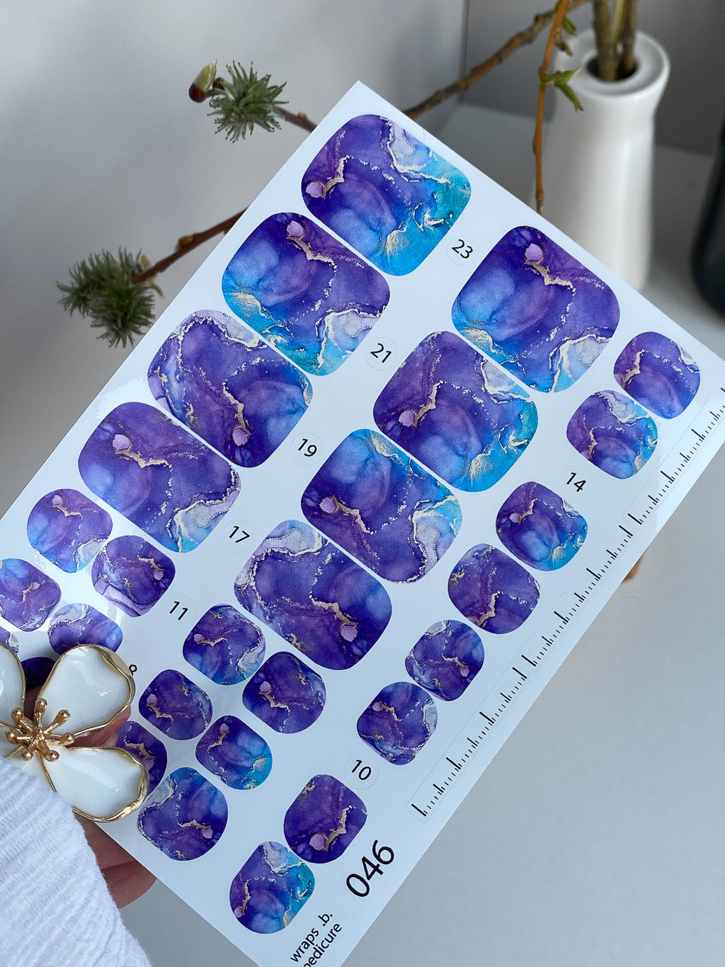 Pedicure nail wrap films wnb 046