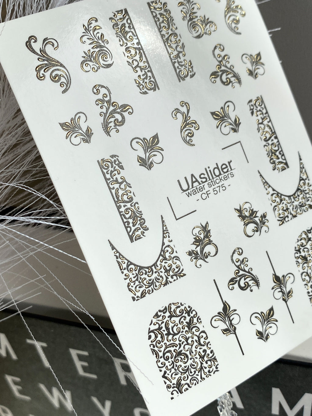 Foil  Nail slider decals on any background CF_575