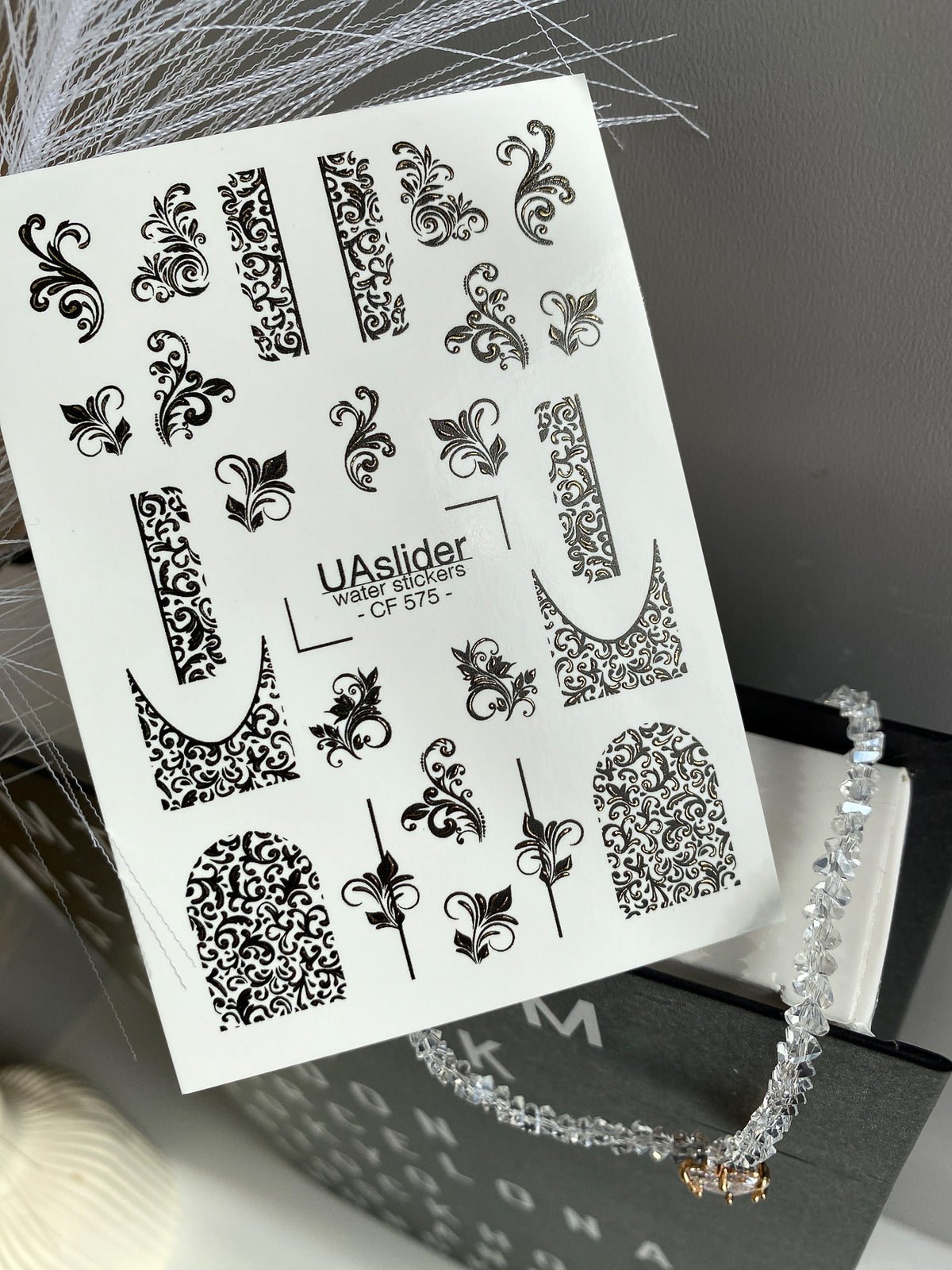 Foil  Nail slider decals on any background CF_575
