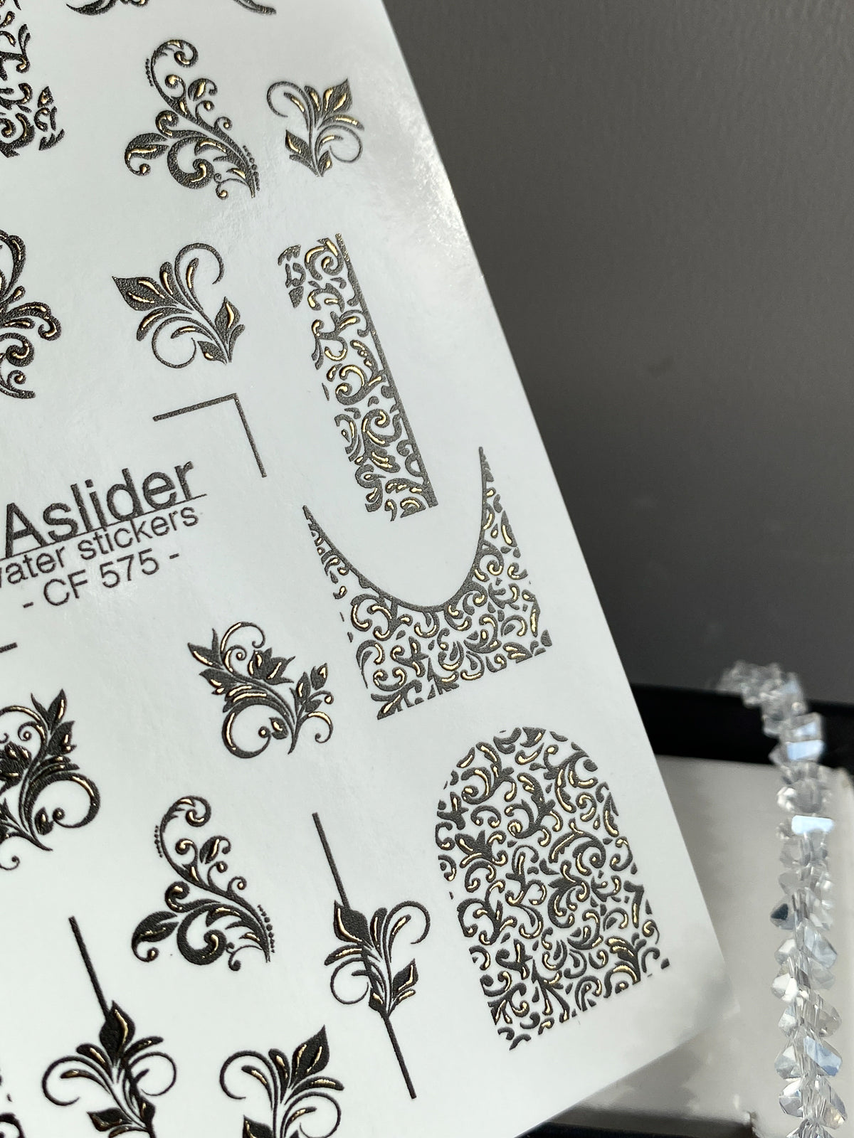 Foil  Nail slider decals on any background CF_575