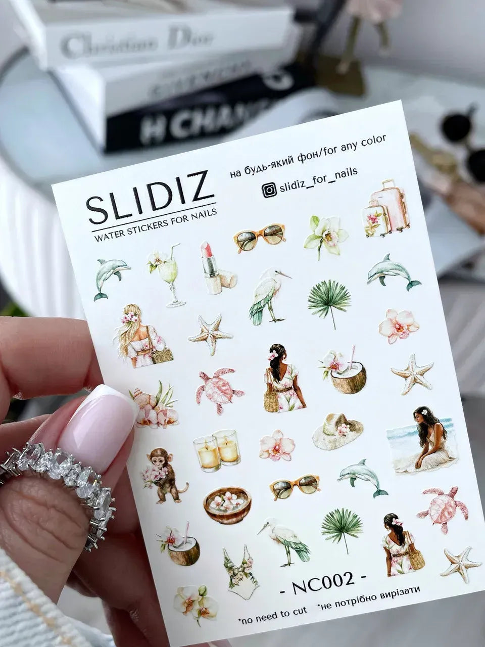 Nail slider decals with no excess film NC002