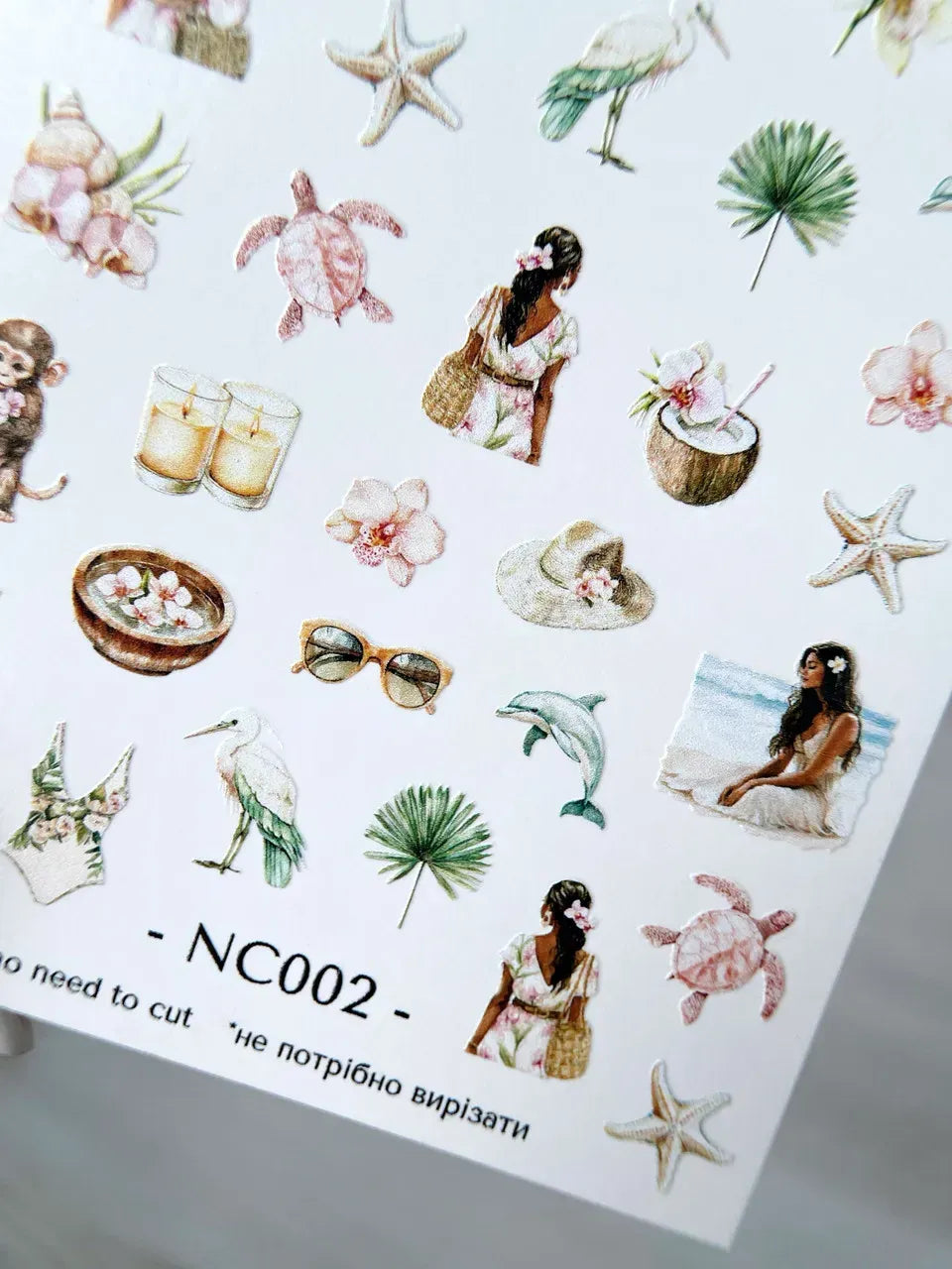 Nail slider decals with no excess film NC002