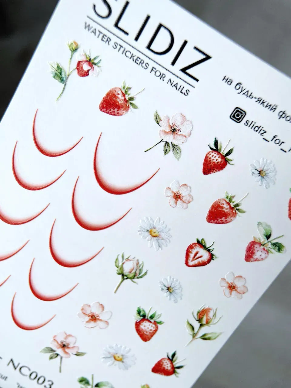 Nail slider decals with no excess film NC003
