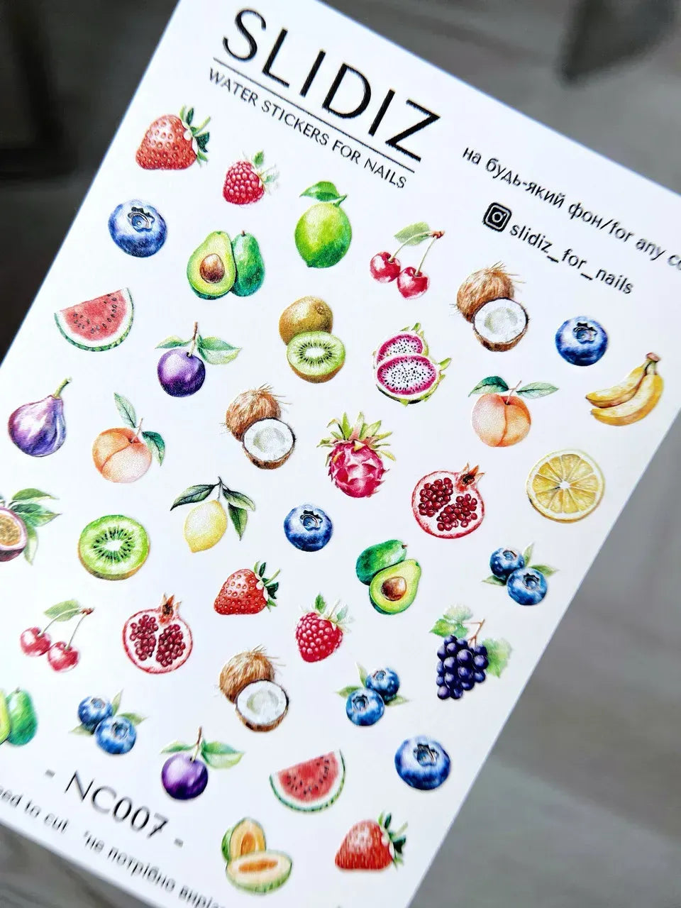 Nail slider decals with no excess film NC007