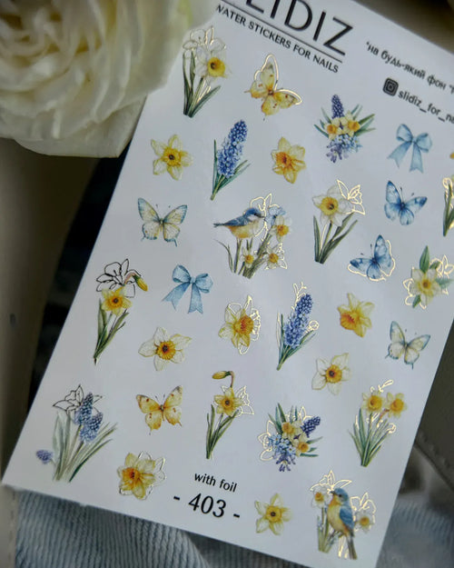 Foil Nail slider decals on any background 403