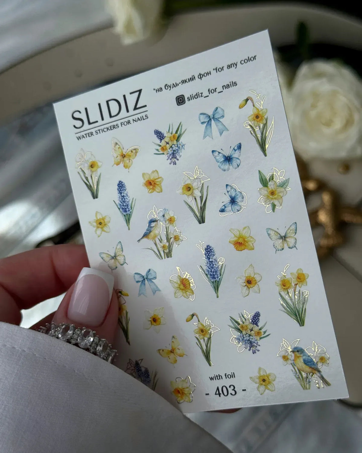 Foil Nail slider decals on any background 403