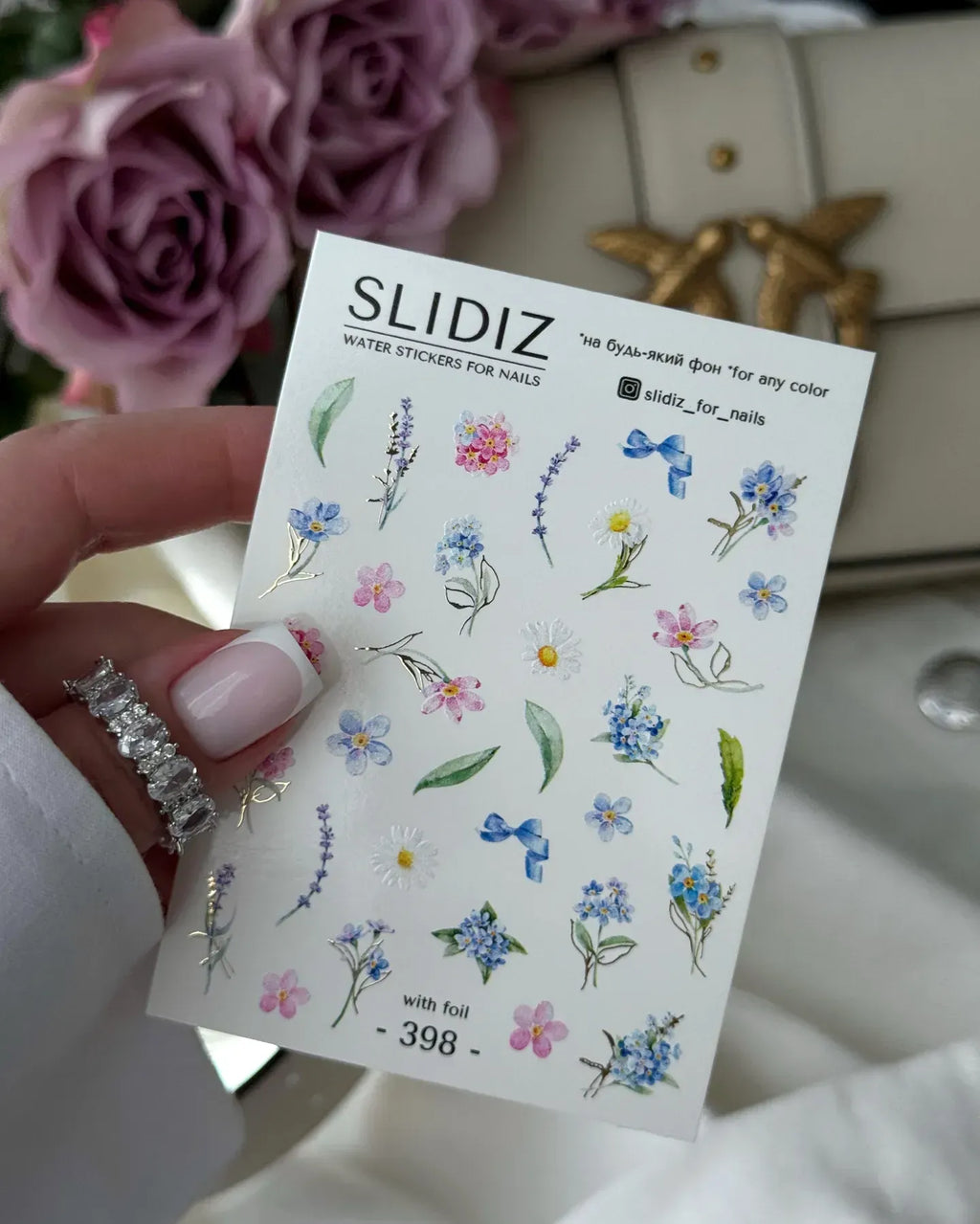 Foil Nail slider decals on any background 398